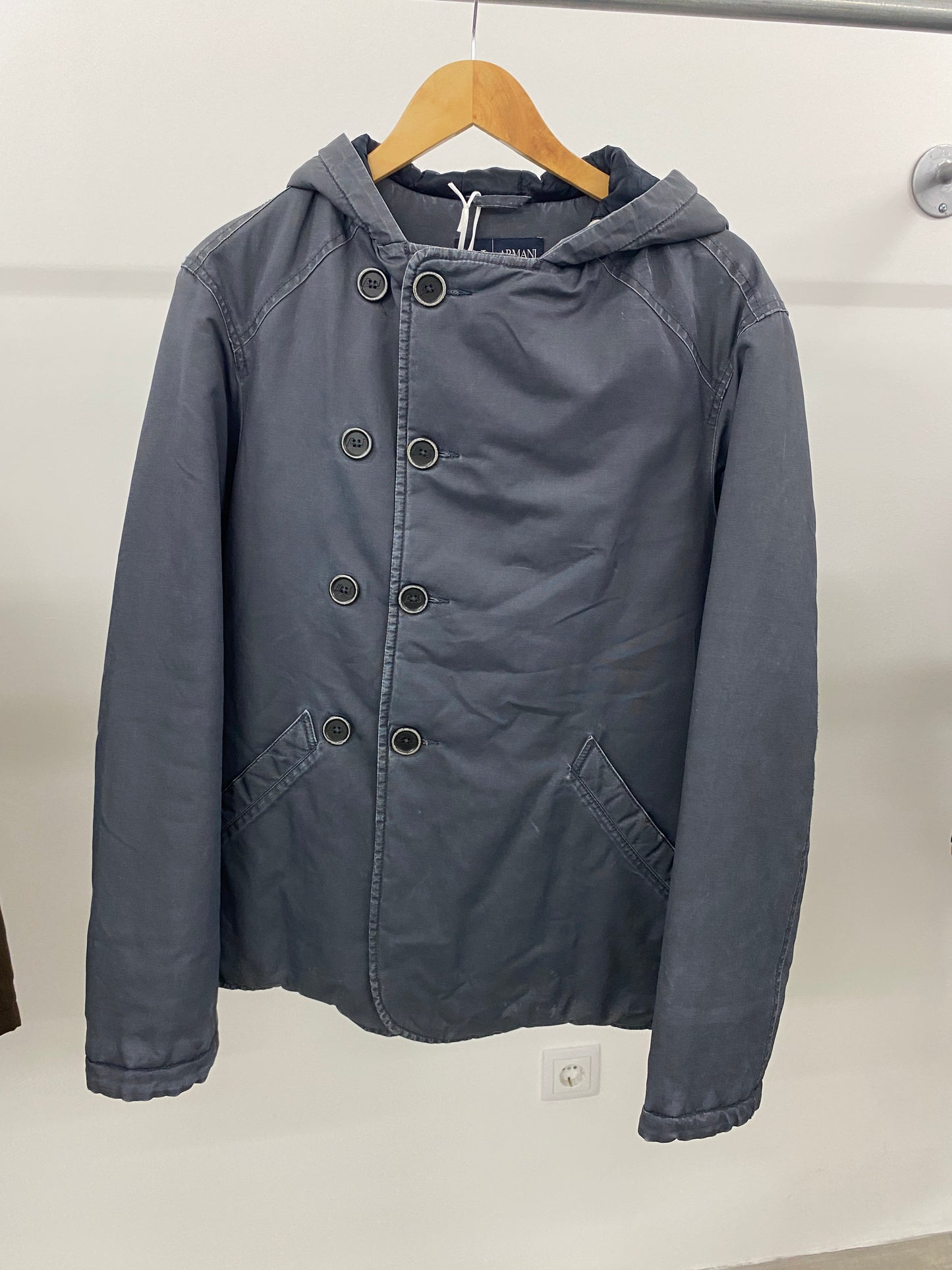 ARMANI grey blue jacket with side buttons (S)