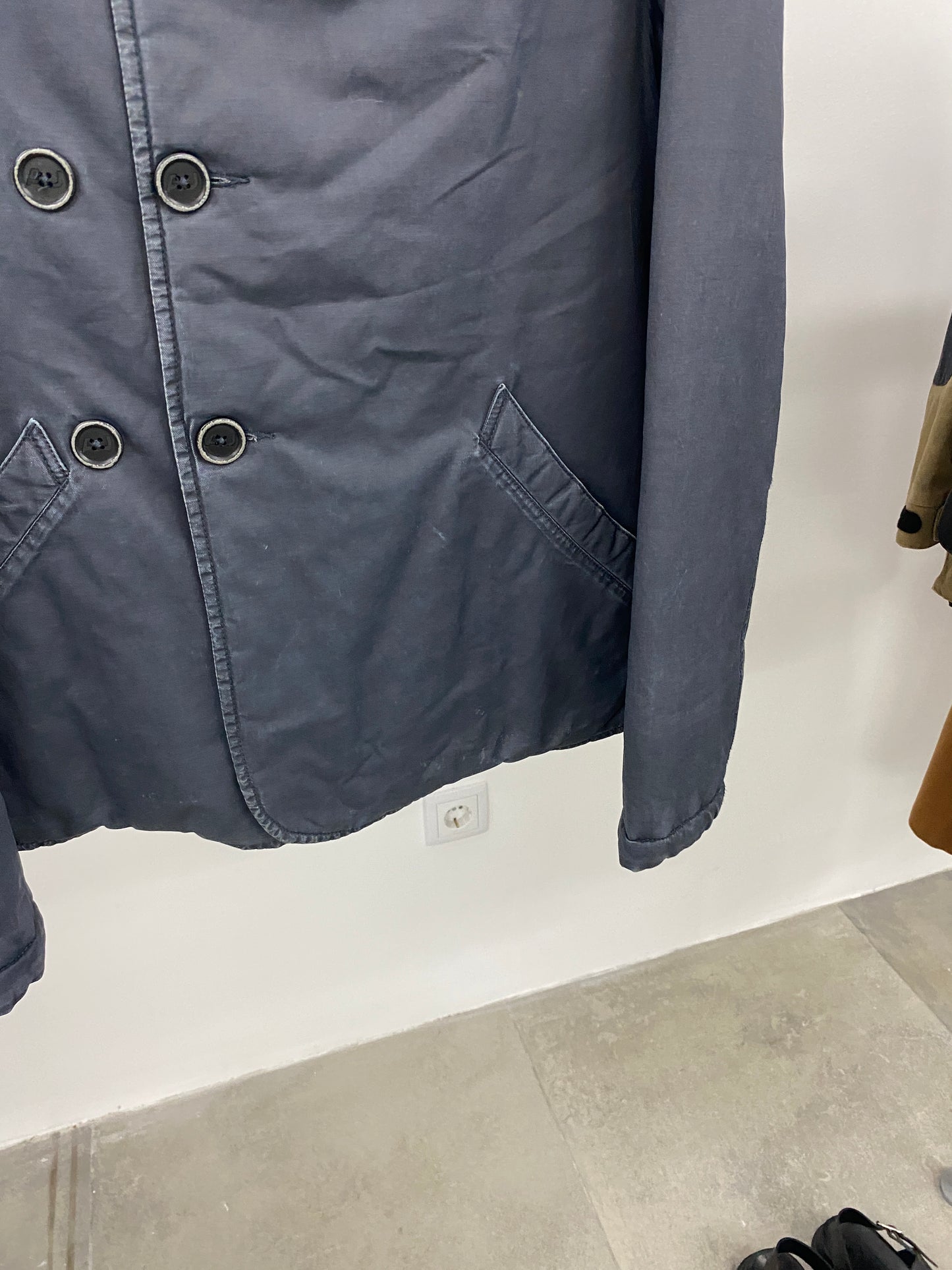 ARMANI grey blue jacket with side buttons (S)