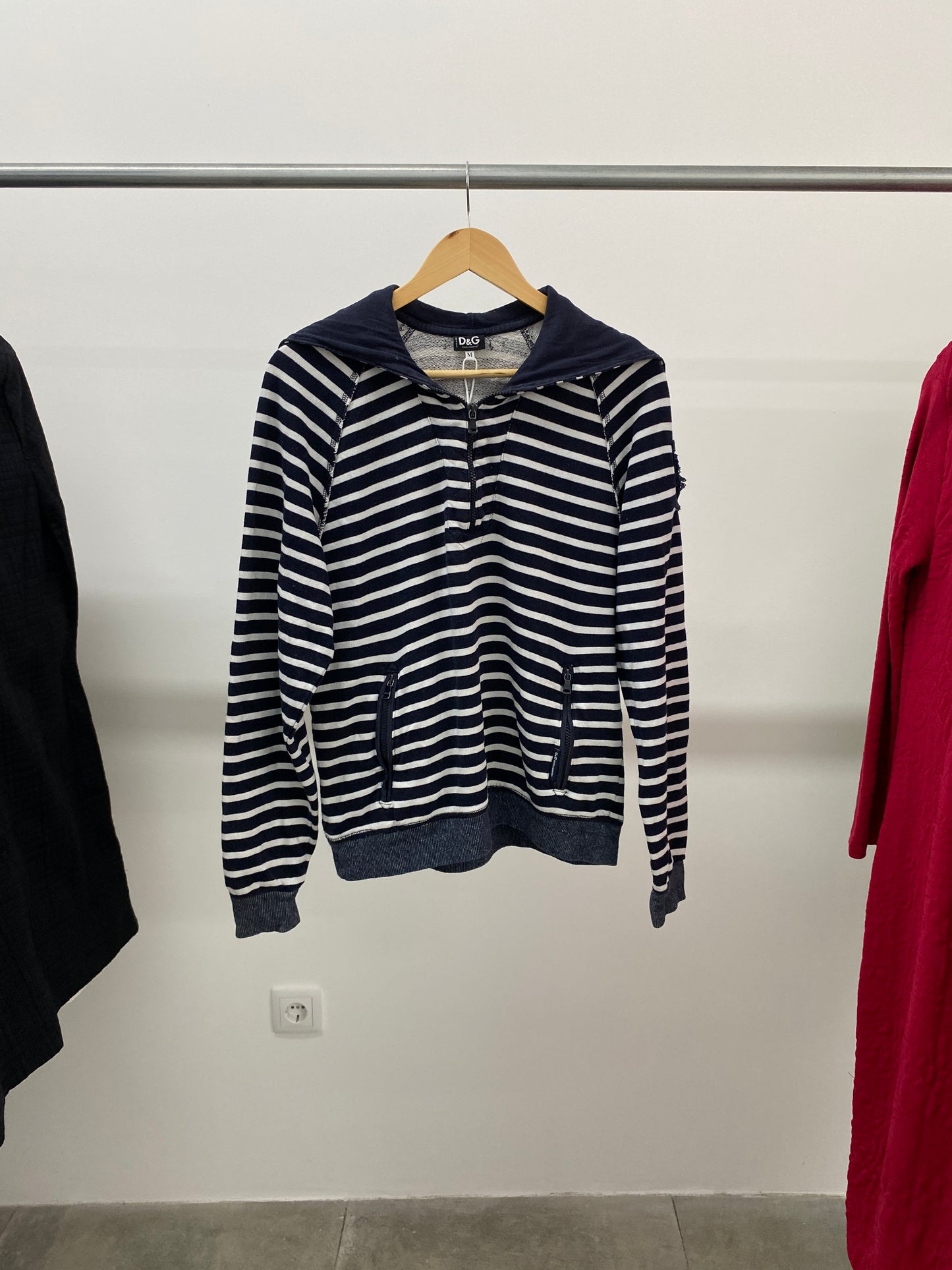 DOLCE & GABBANA zipper striped cardigan (M)