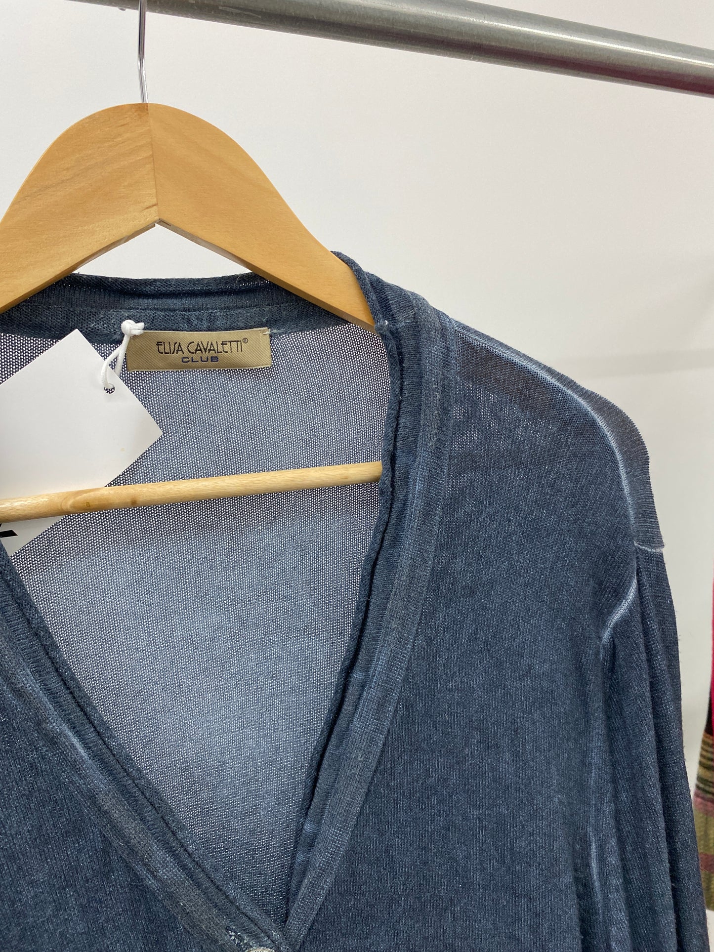 ELISA CAVALETTI blue cardigan with ruffled details (XL)