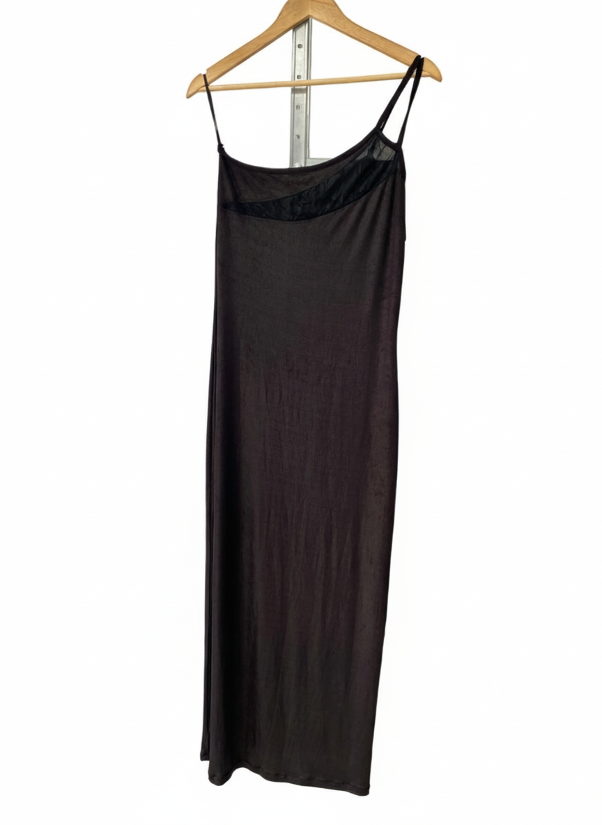 VERSACE long slip dress with mesh (M)