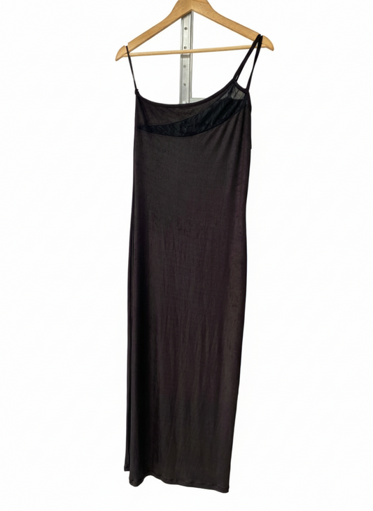 VERSACE long slip dress with mesh (M)