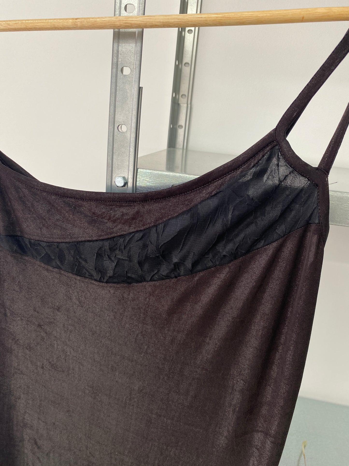 VERSACE long slip dress with mesh (M)