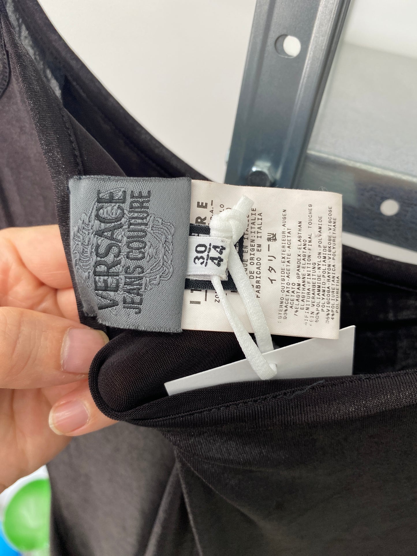 VERSACE long slip dress with mesh (M)