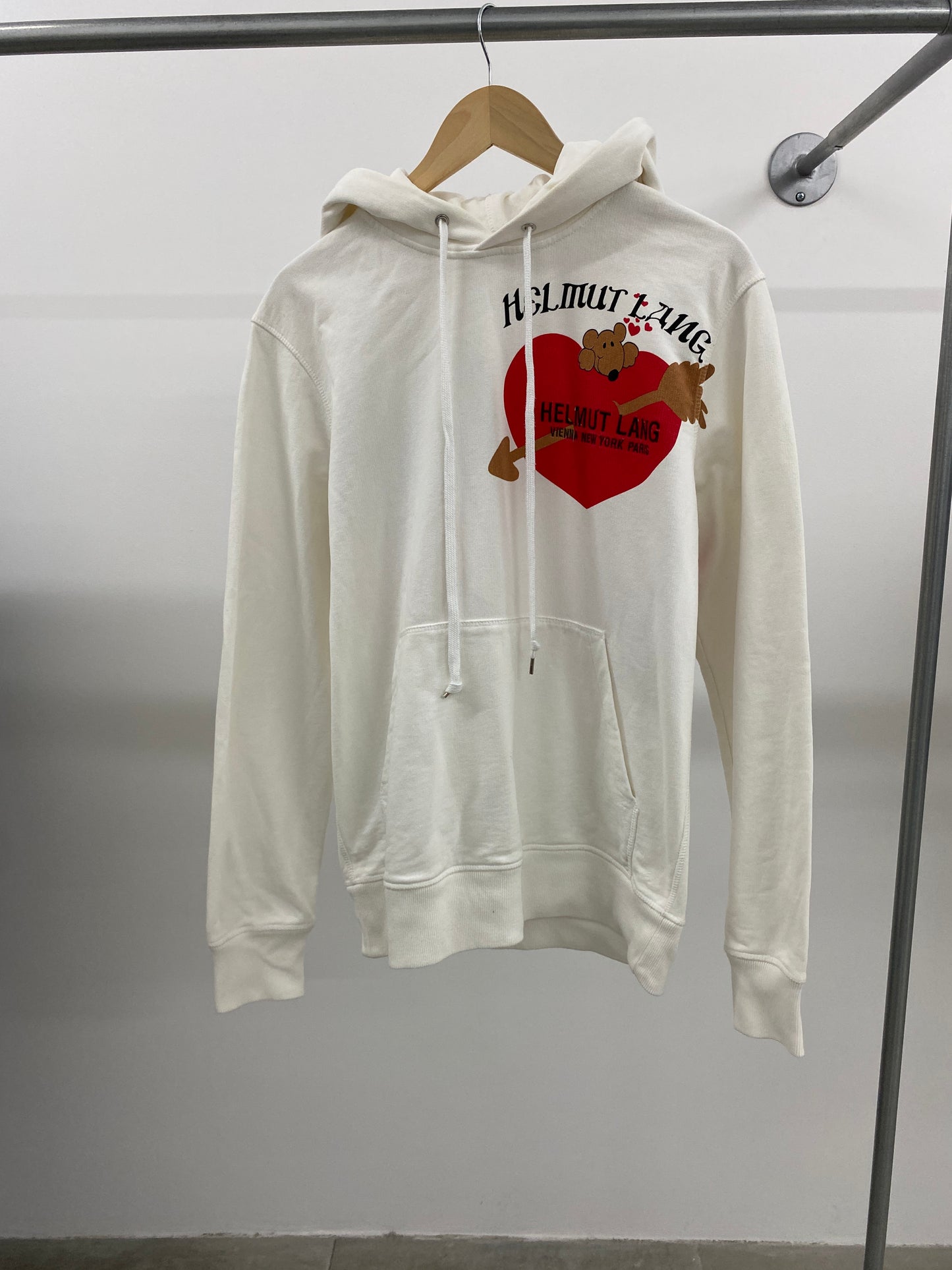 HELMUT LANG teddy-heart sweatshirt (S)