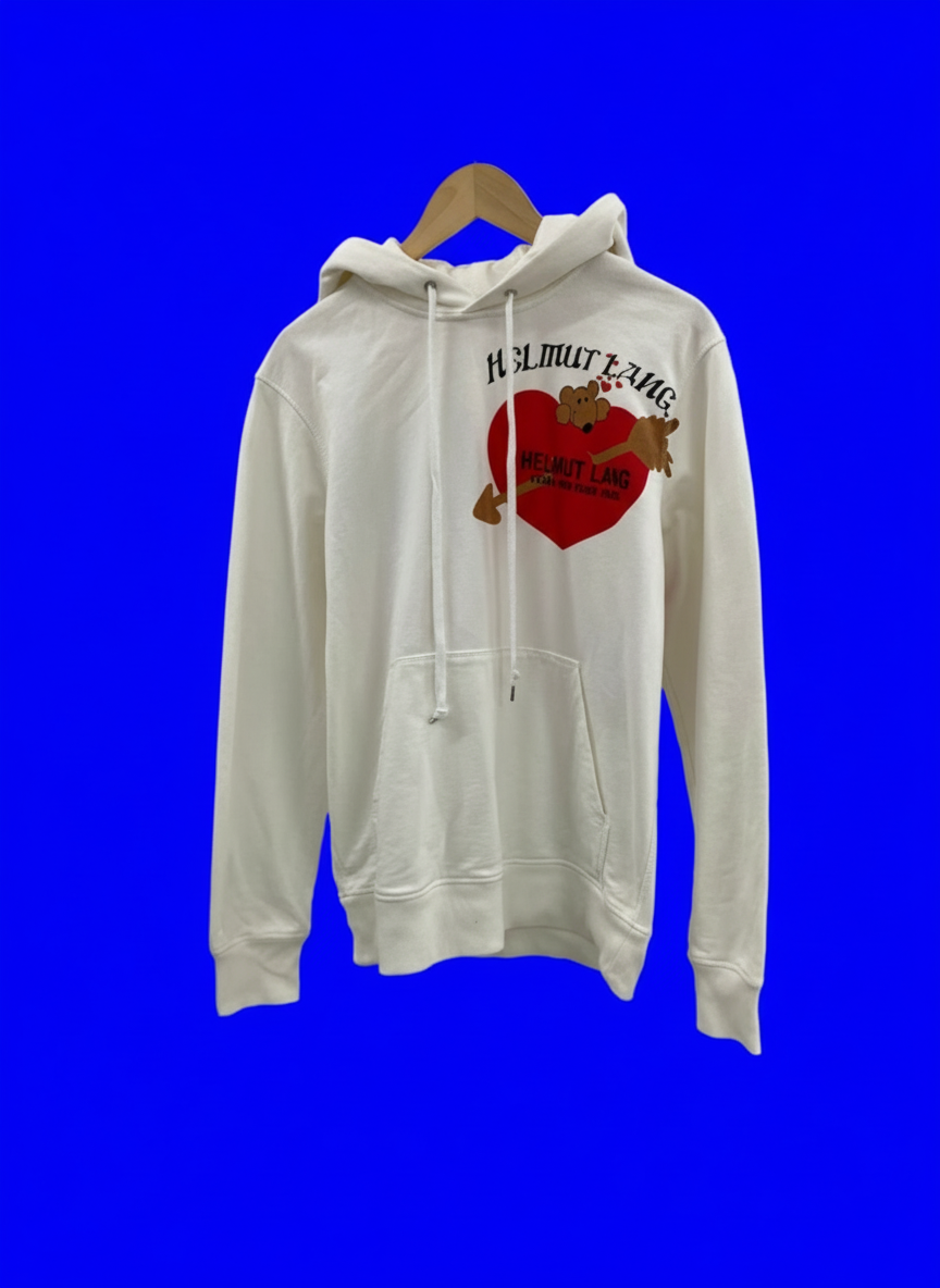 HELMUT LANG teddy-heart sweatshirt (S)