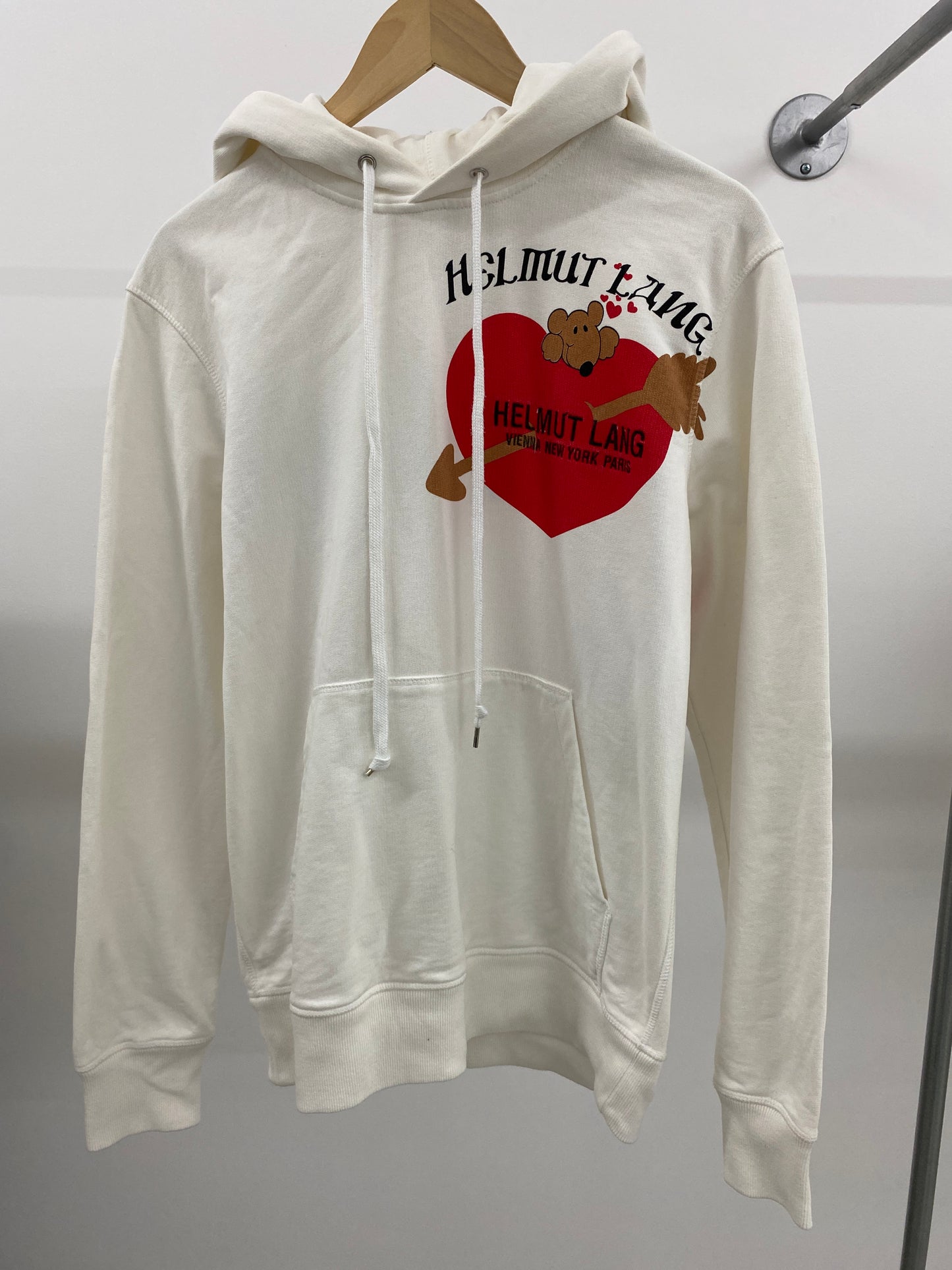 HELMUT LANG teddy-heart sweatshirt (S)