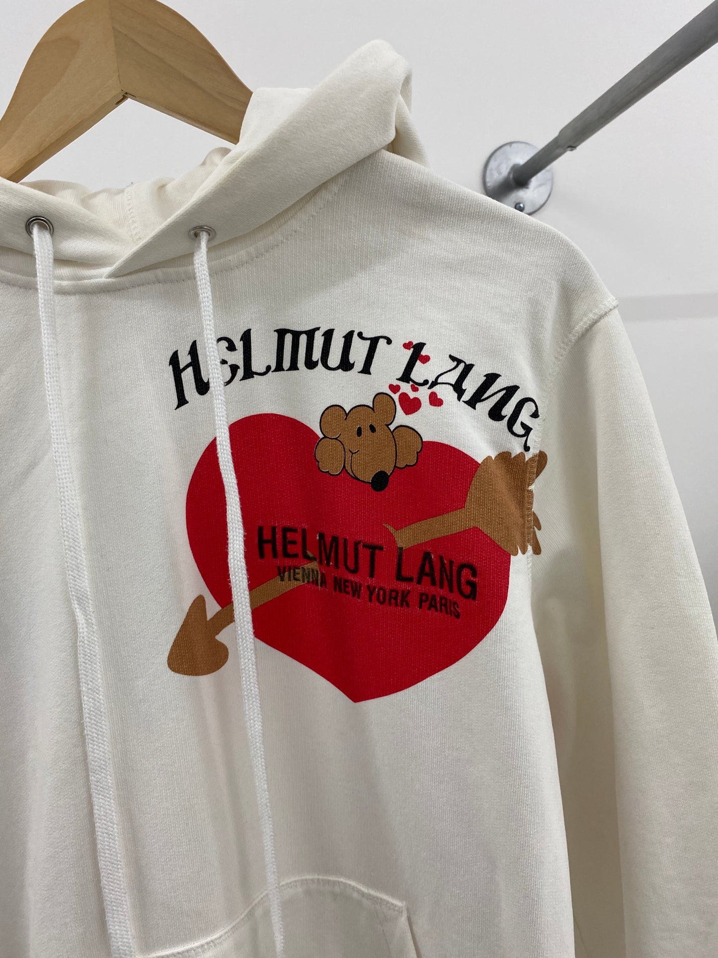 HELMUT LANG teddy-heart sweatshirt (S)