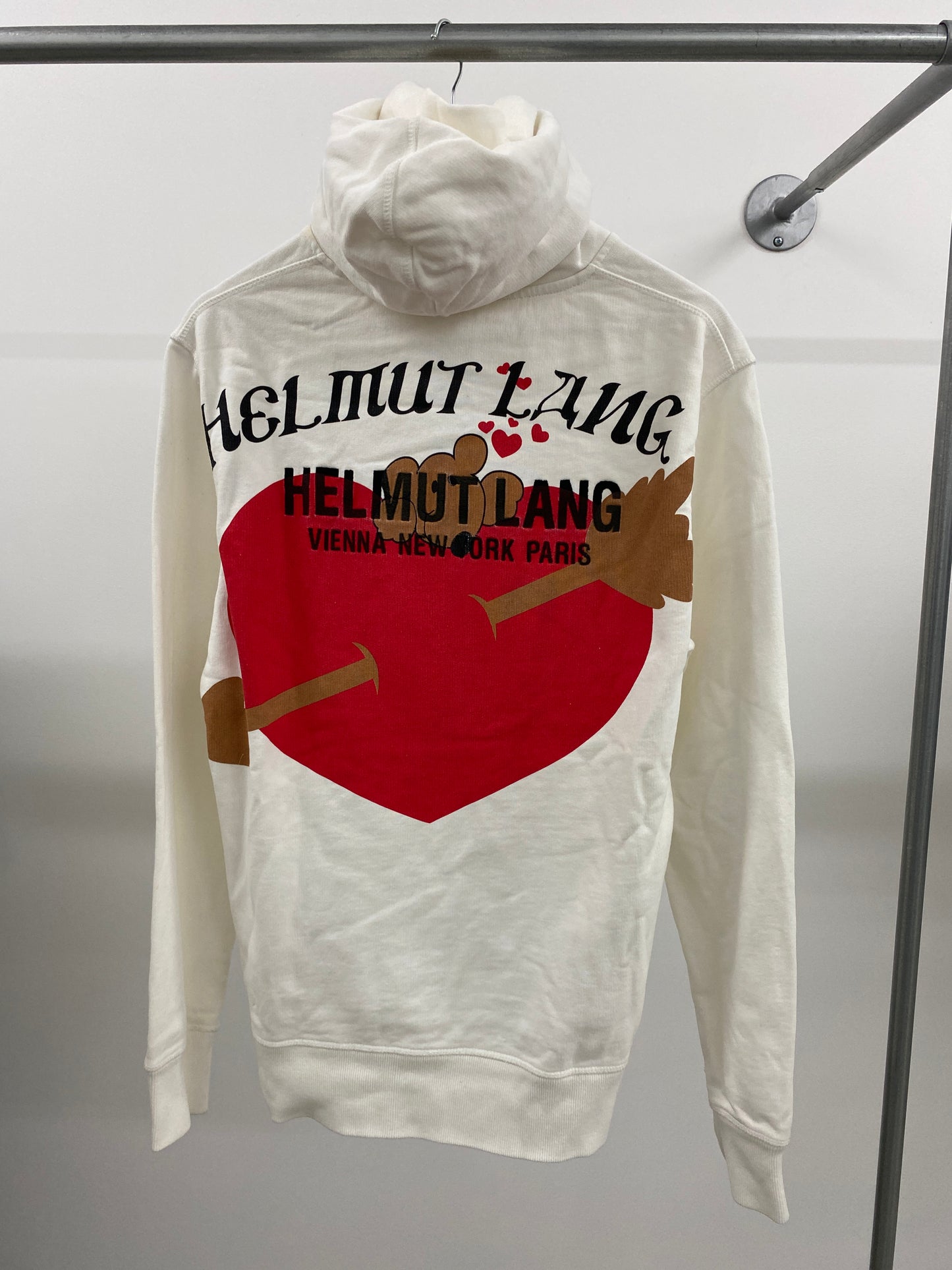 HELMUT LANG teddy-heart sweatshirt (S)