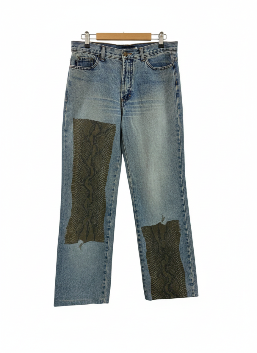 JUST CAVALLI snakeprint jeans (L)