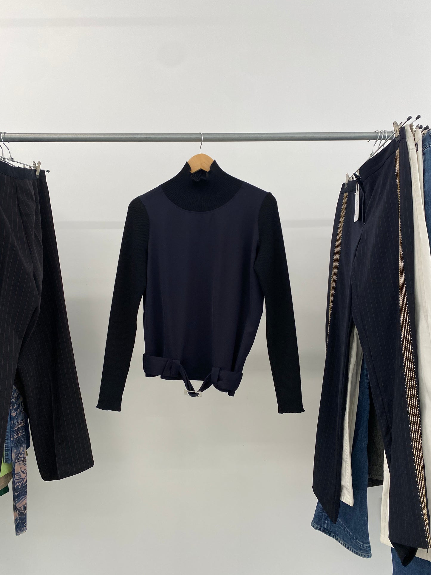 Yohji Yamamoto SS1999 black/navy turtleneck (S)