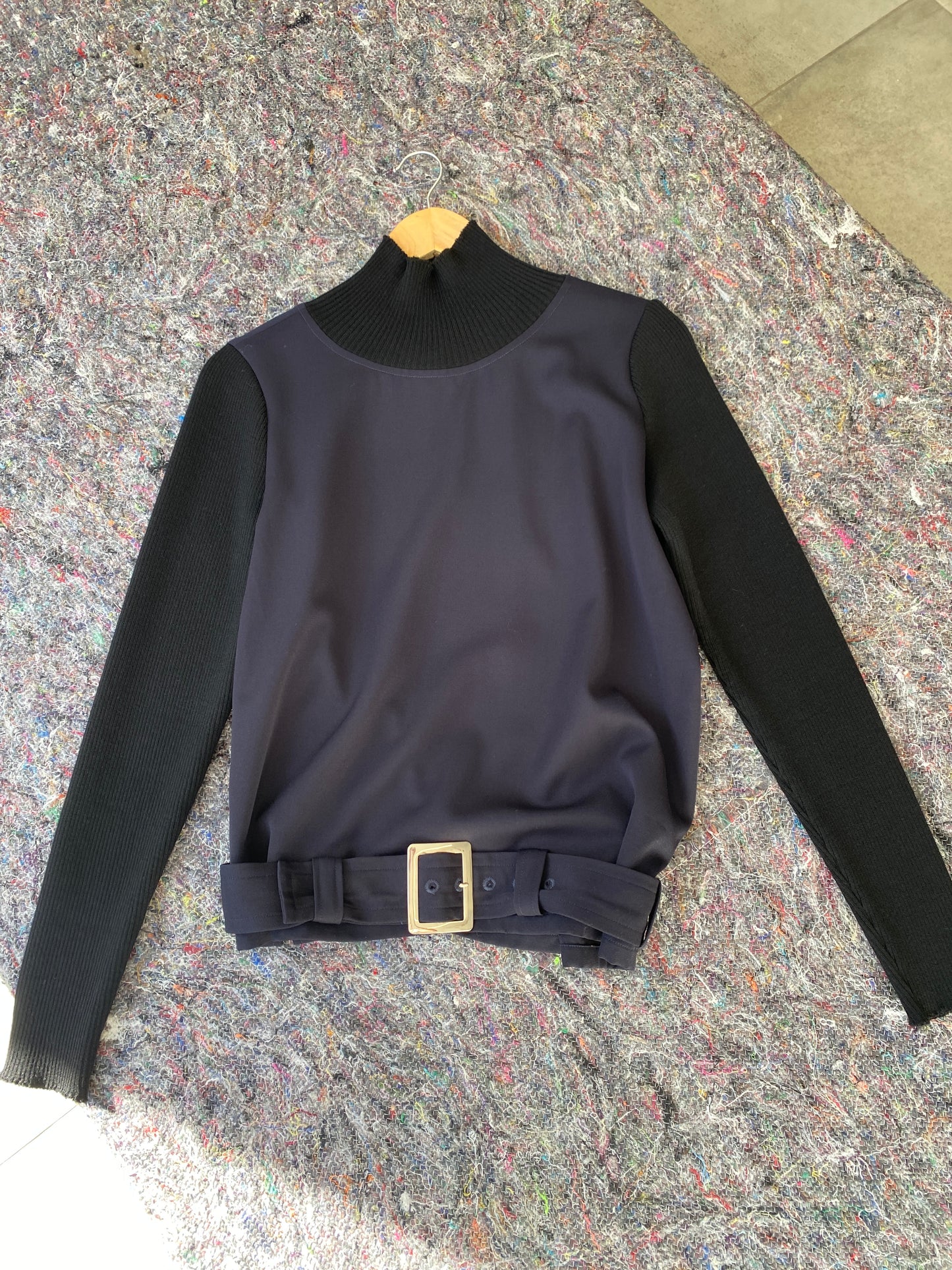 Yohji Yamamoto SS1999 black/navy turtleneck (S)