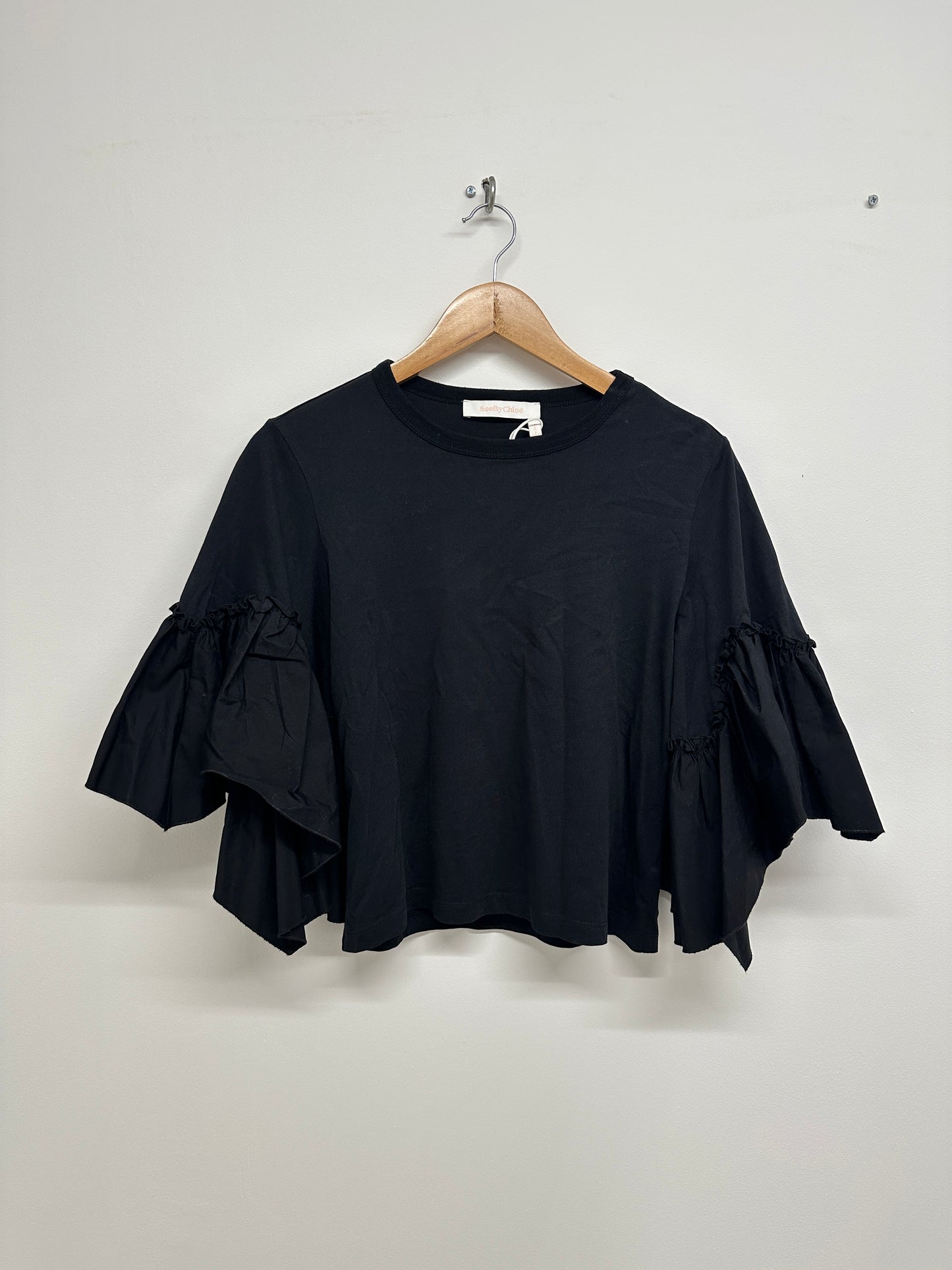 SEE BY CHLOÉ ruffled sleeves top (S)
