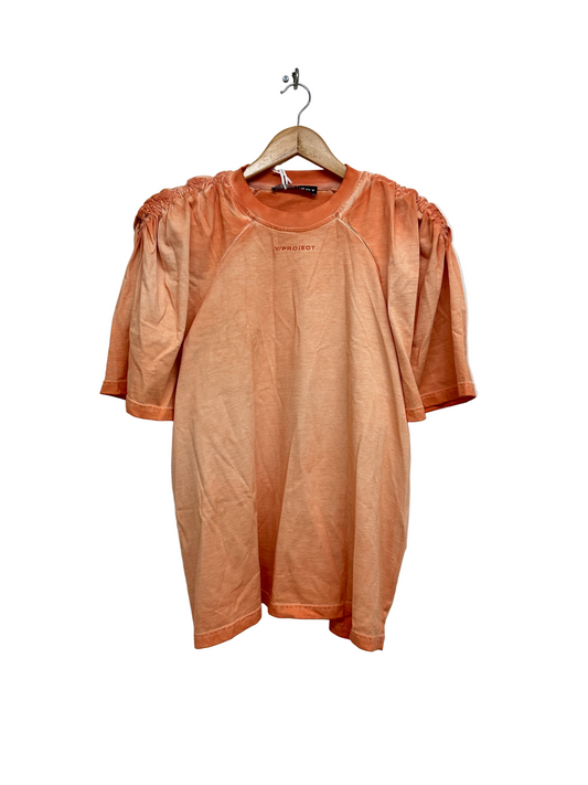 Y/PROJECT coral t-shirt pinch pleat shoulder (XL)