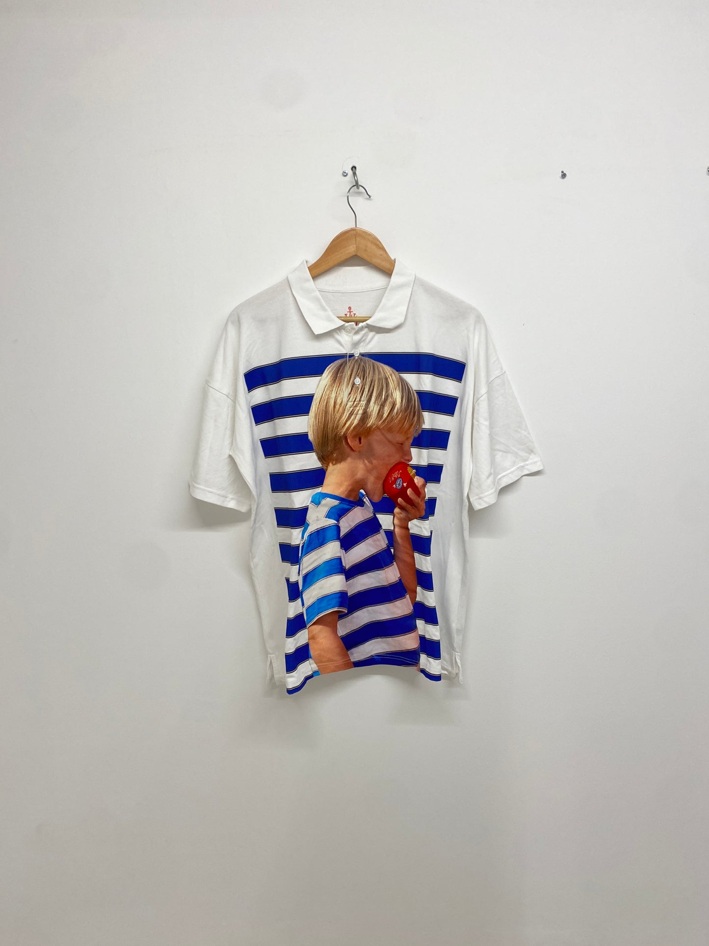 JW ANDERSON print polo with embroidery (M)