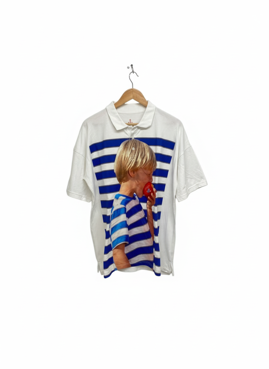 JW ANDERSON print polo with embroidery (M)
