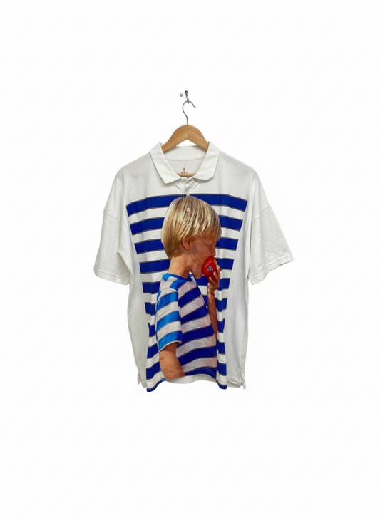 JW ANDERSON print polo with embroidery (M)