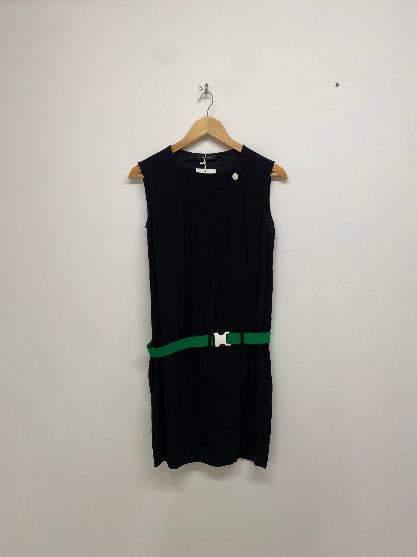COP COPINE black dress w/ green belt (S)