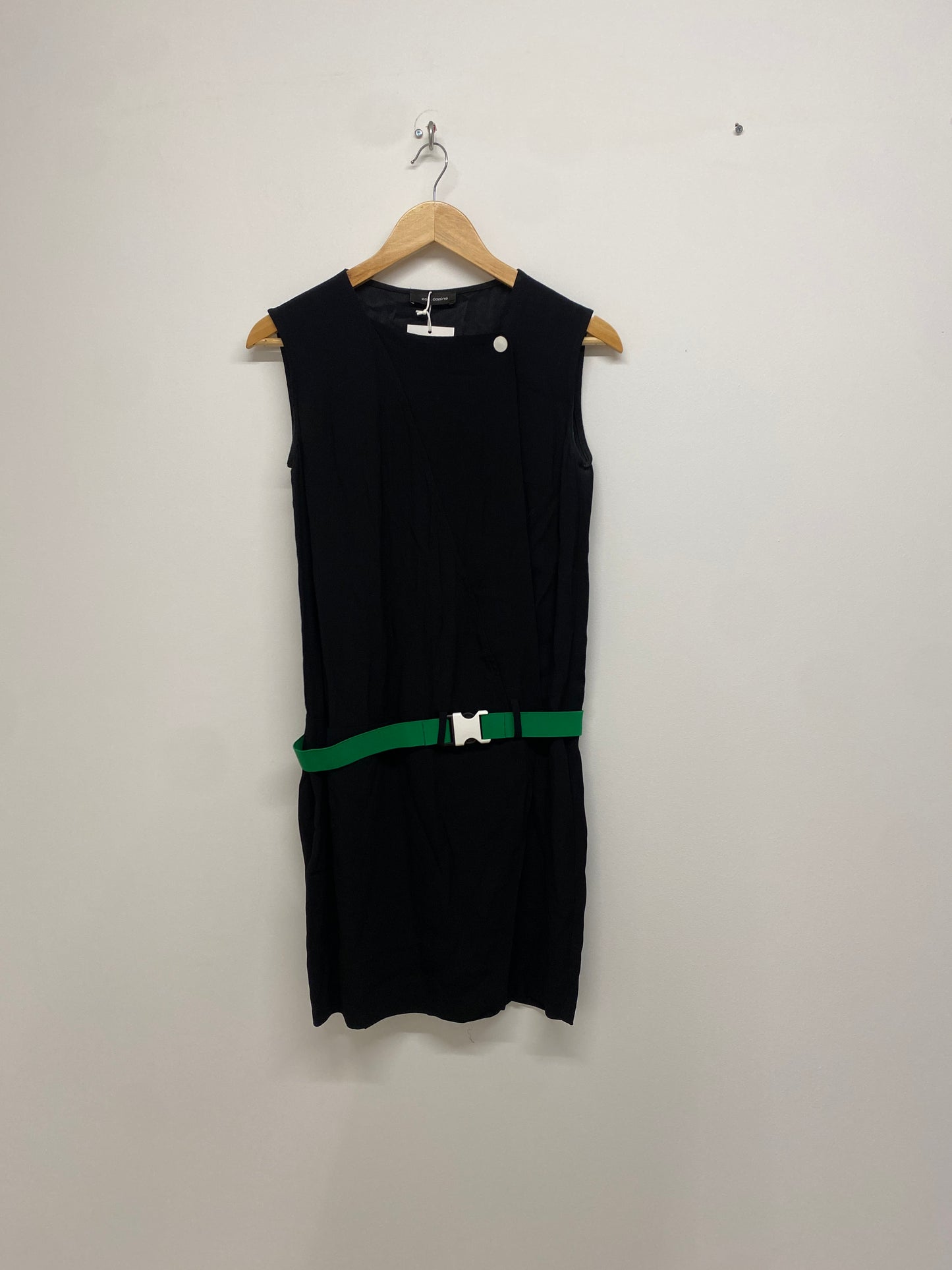 COP COPINE black dress w/ green belt (S)