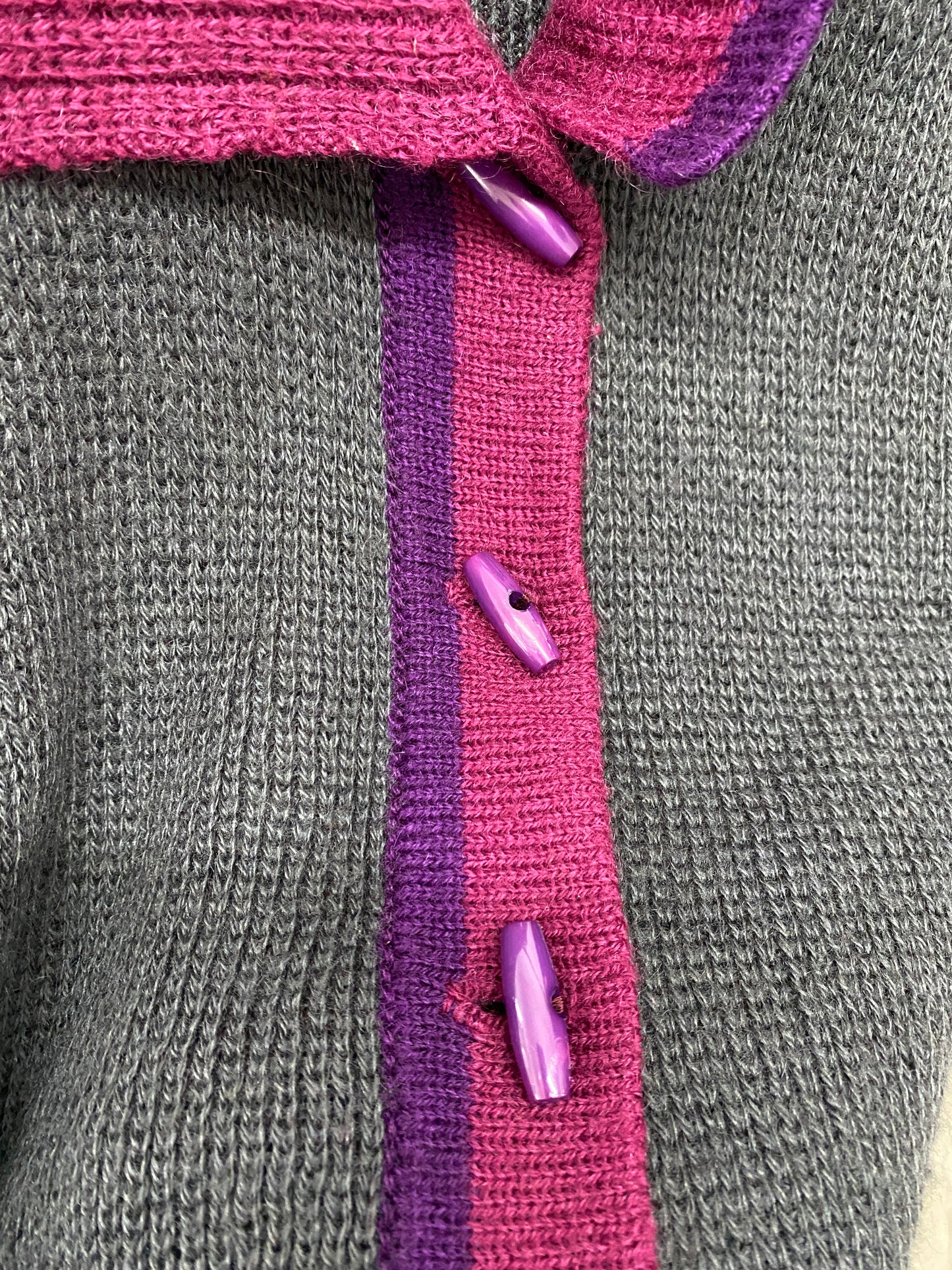 YVES SAINT LAURENT wool pink and grey cardigan (L)