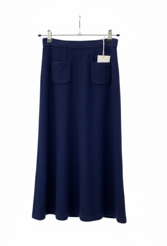 YOHJI YAMAMOTO long navy wool skirt (S)