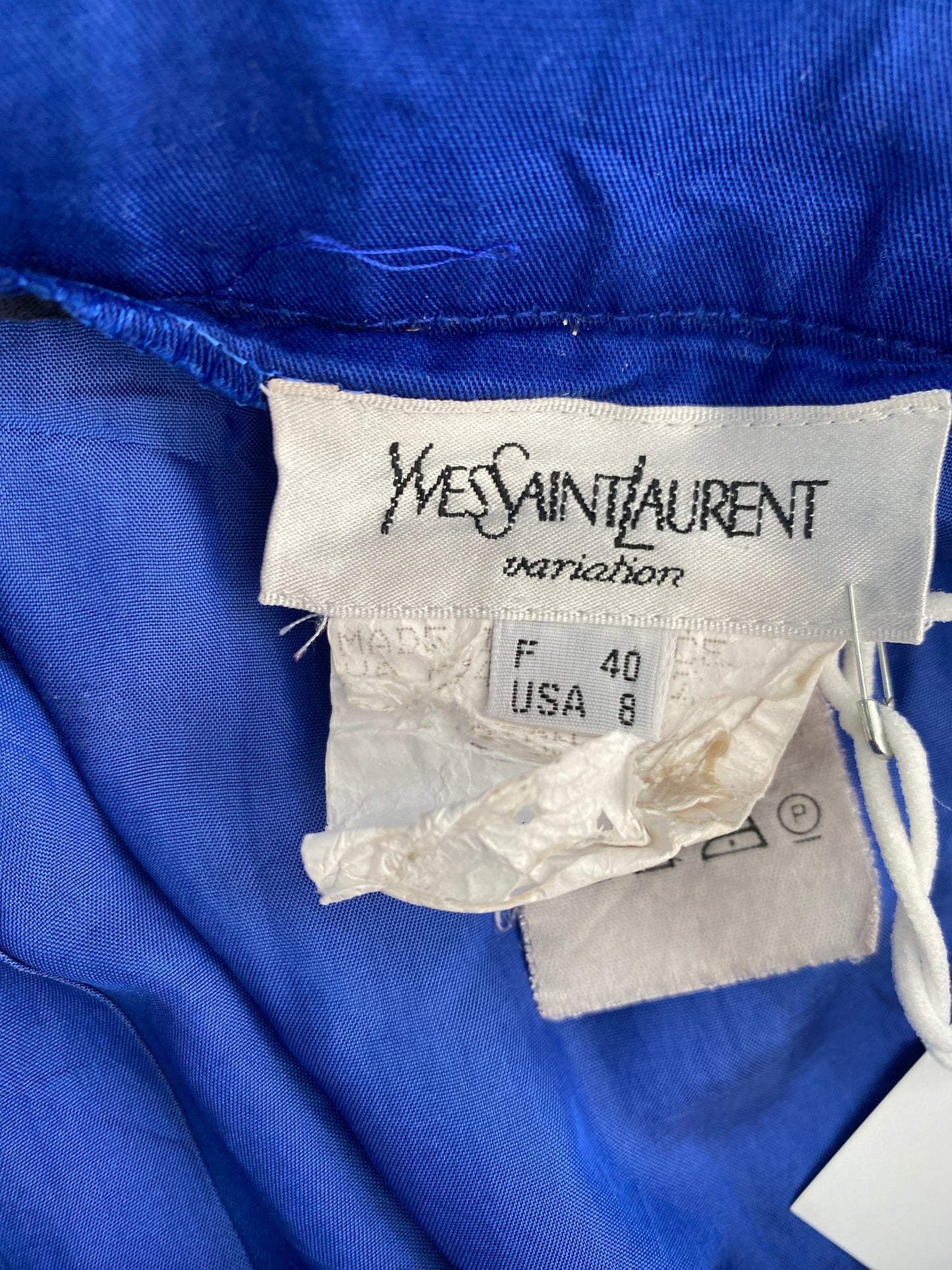 YVES SAINT LAURENT cobalt blue skirt (S)