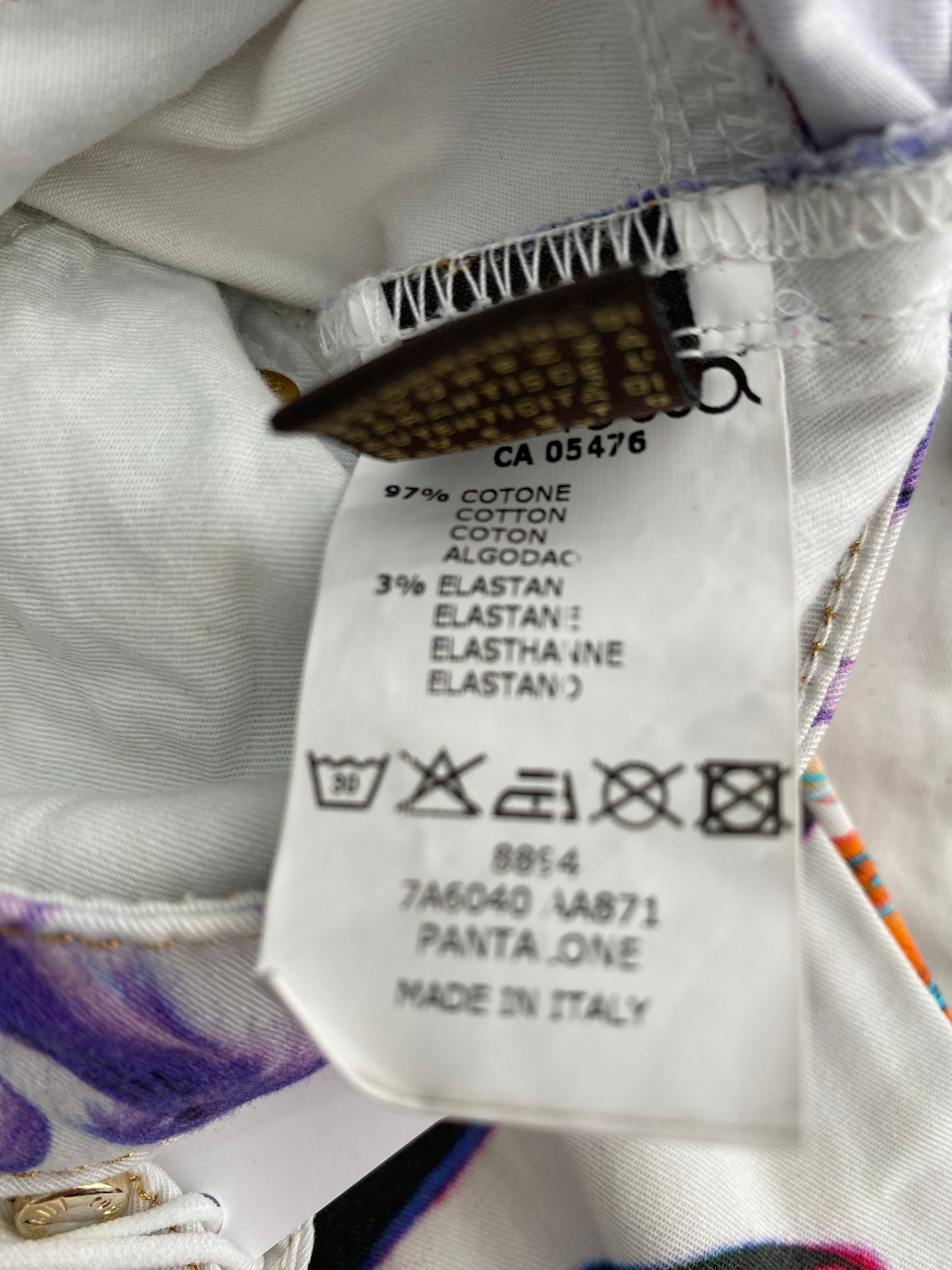 ROBERTO CAVALLI white capris floral motif (L)