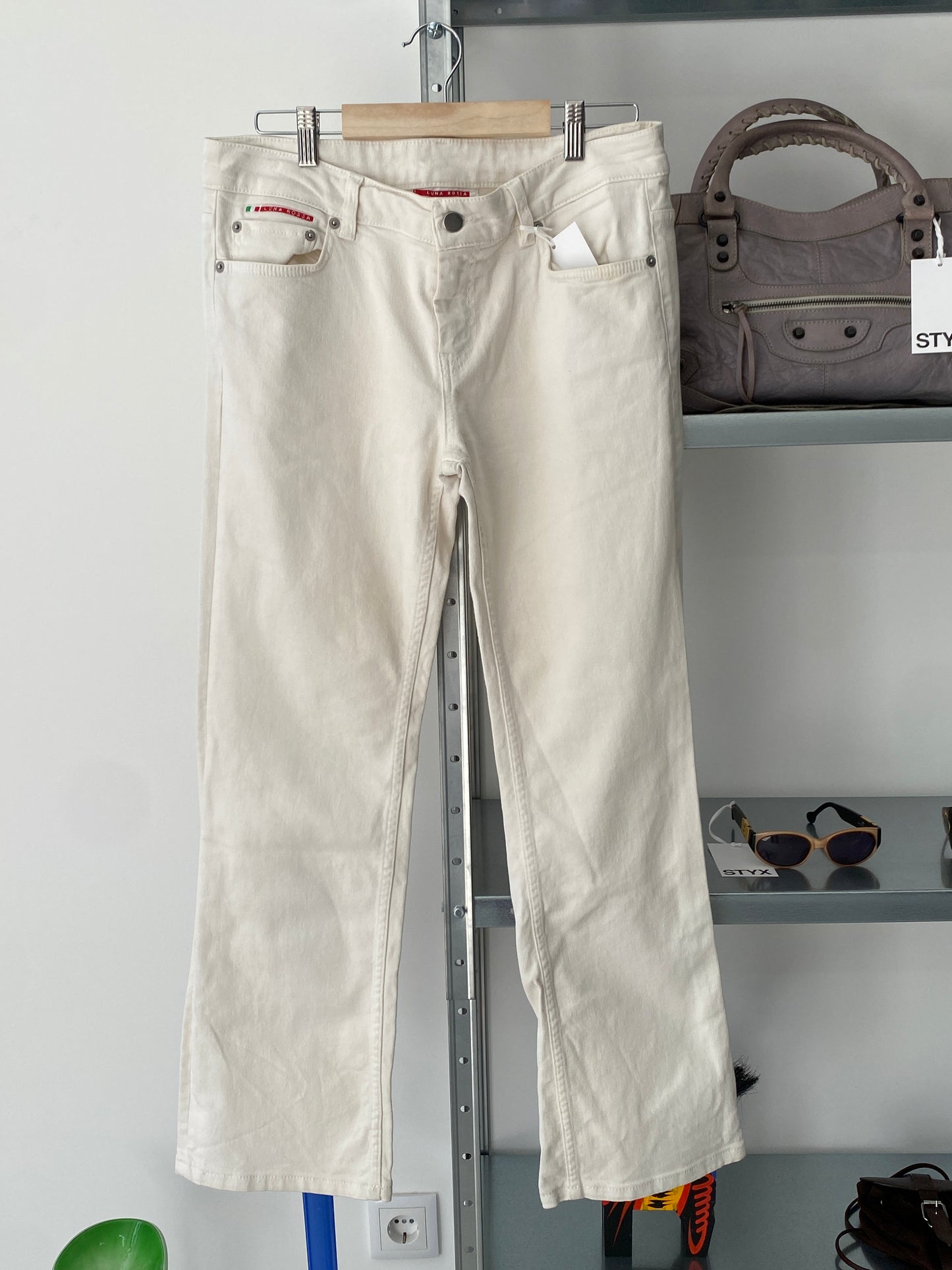 PRADA luna rossa white jeans (L)