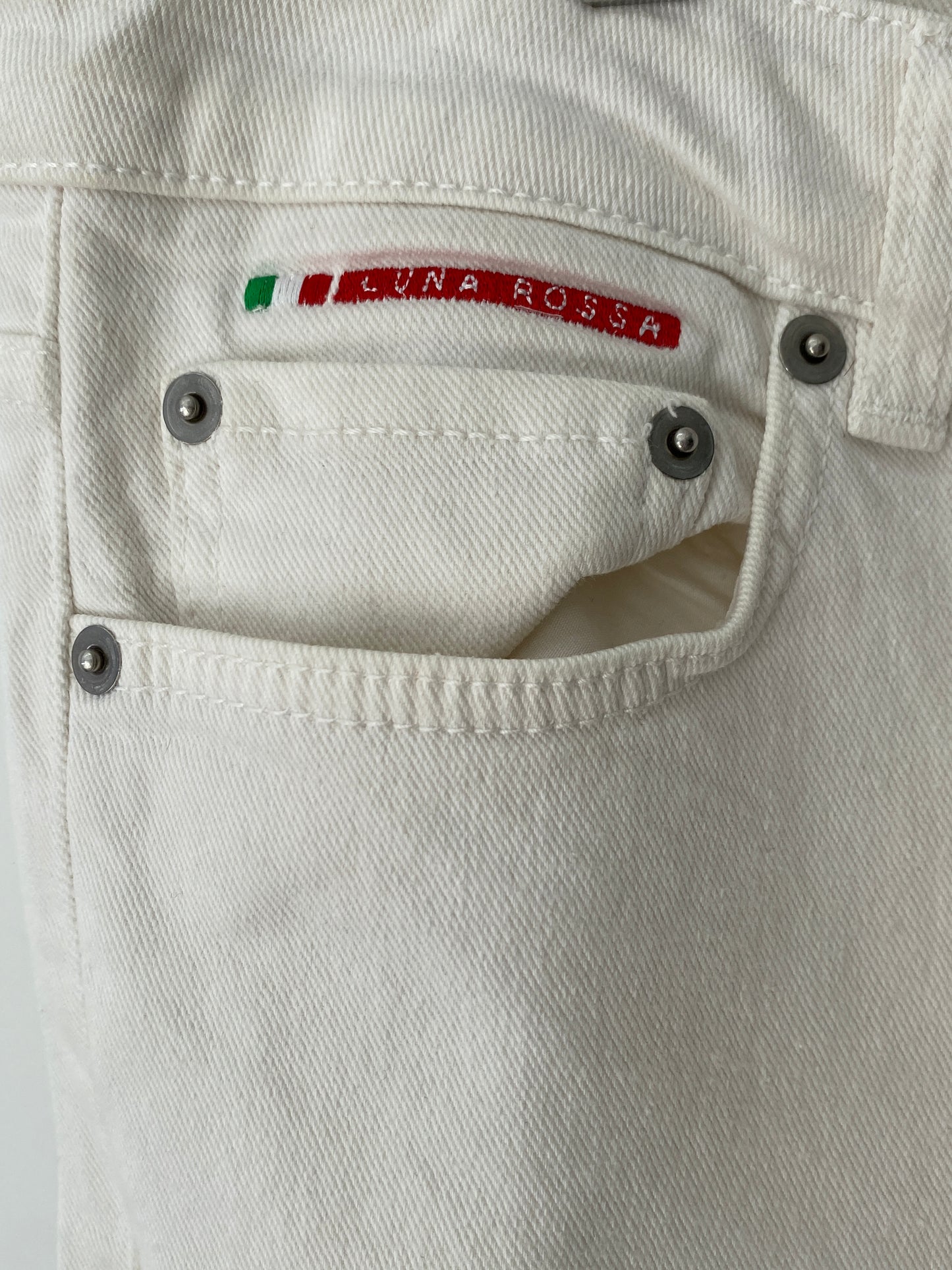 PRADA luna rossa white jeans (L)