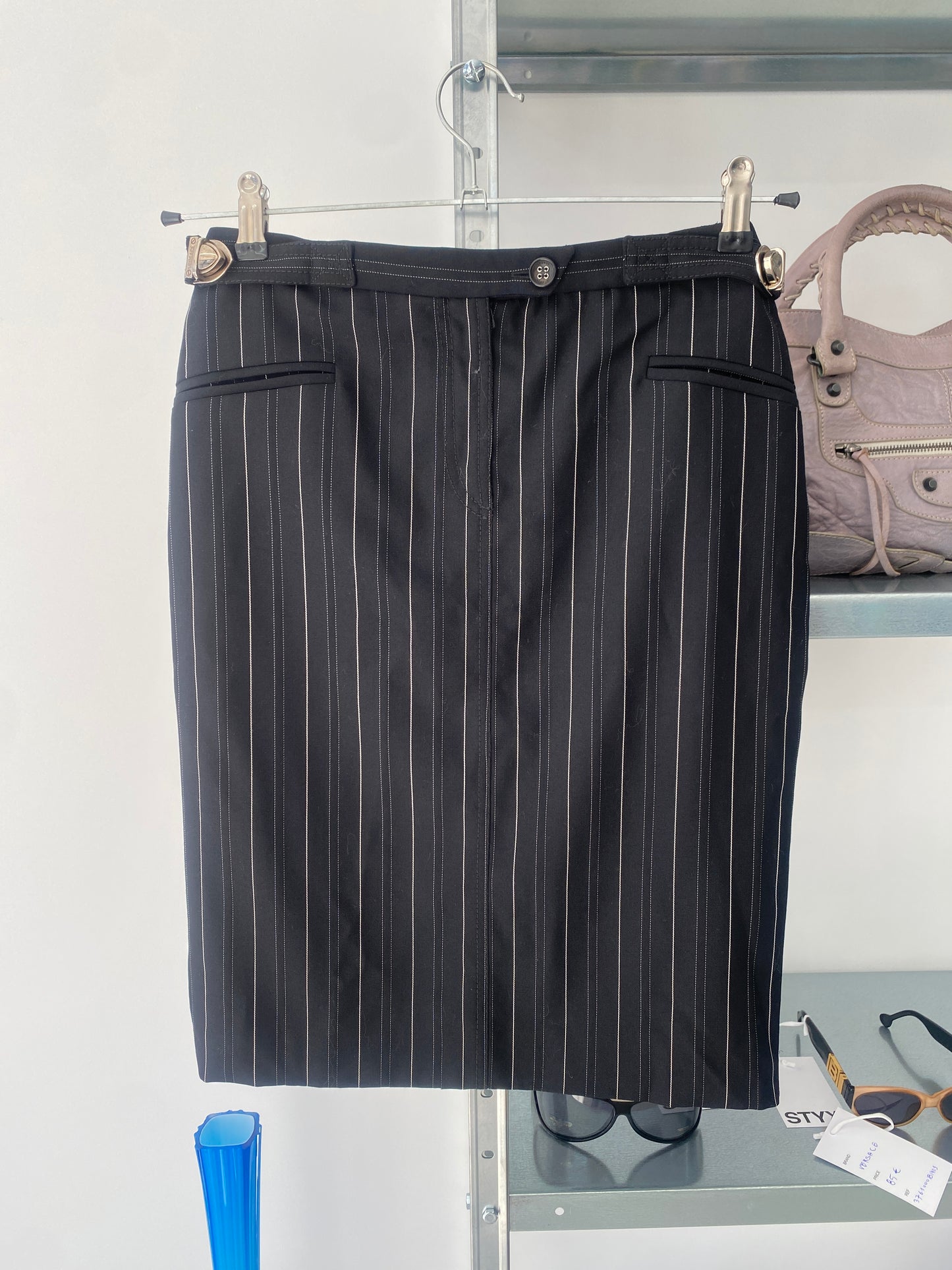 VERSACE pinstripe office skirt (S)
