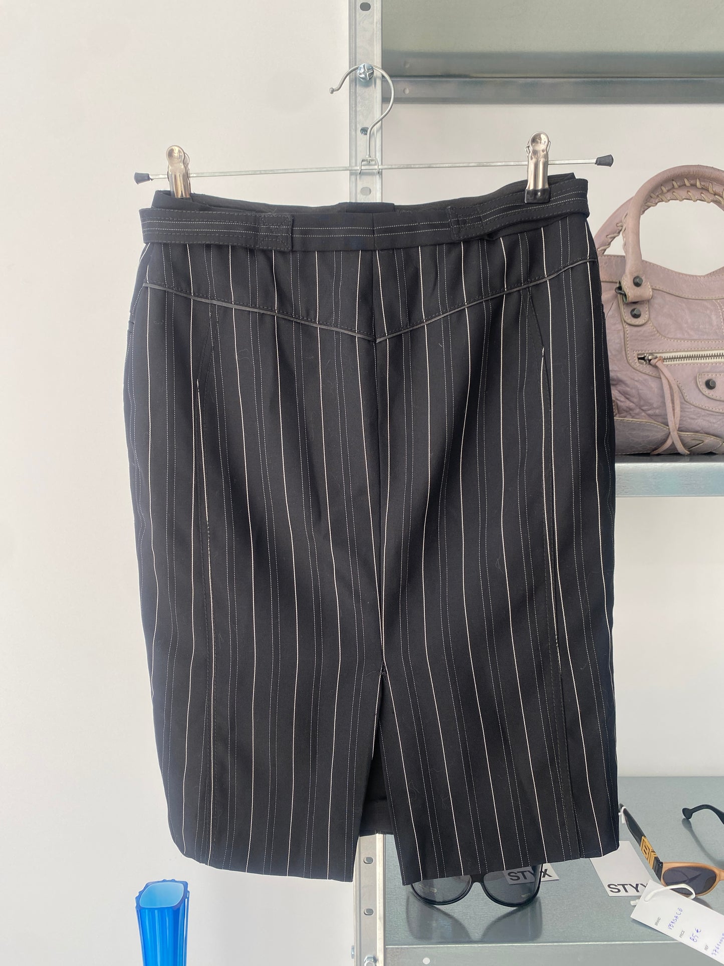 VERSACE pinstripe office skirt (S)