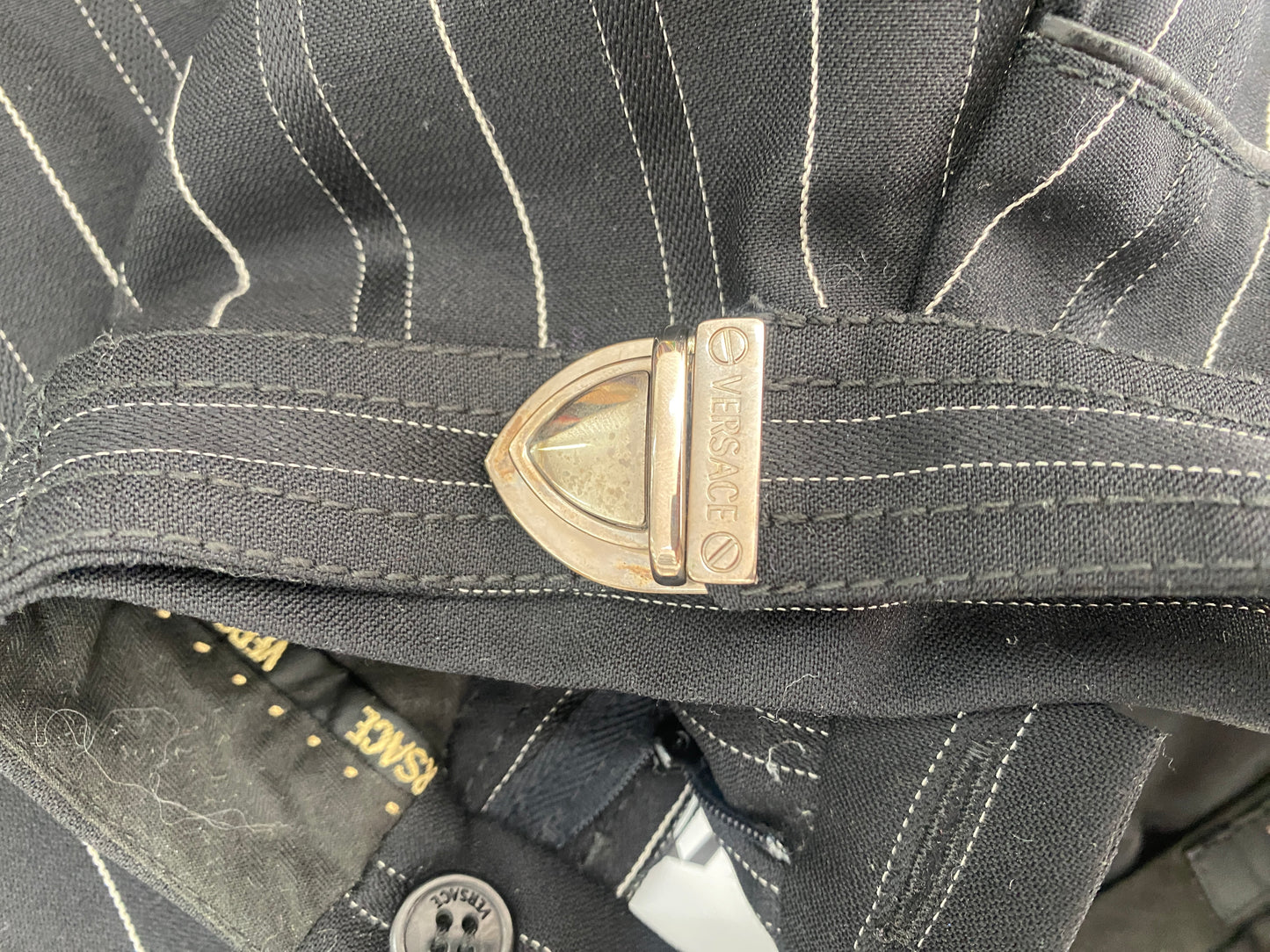 VERSACE pinstripe office skirt (S)
