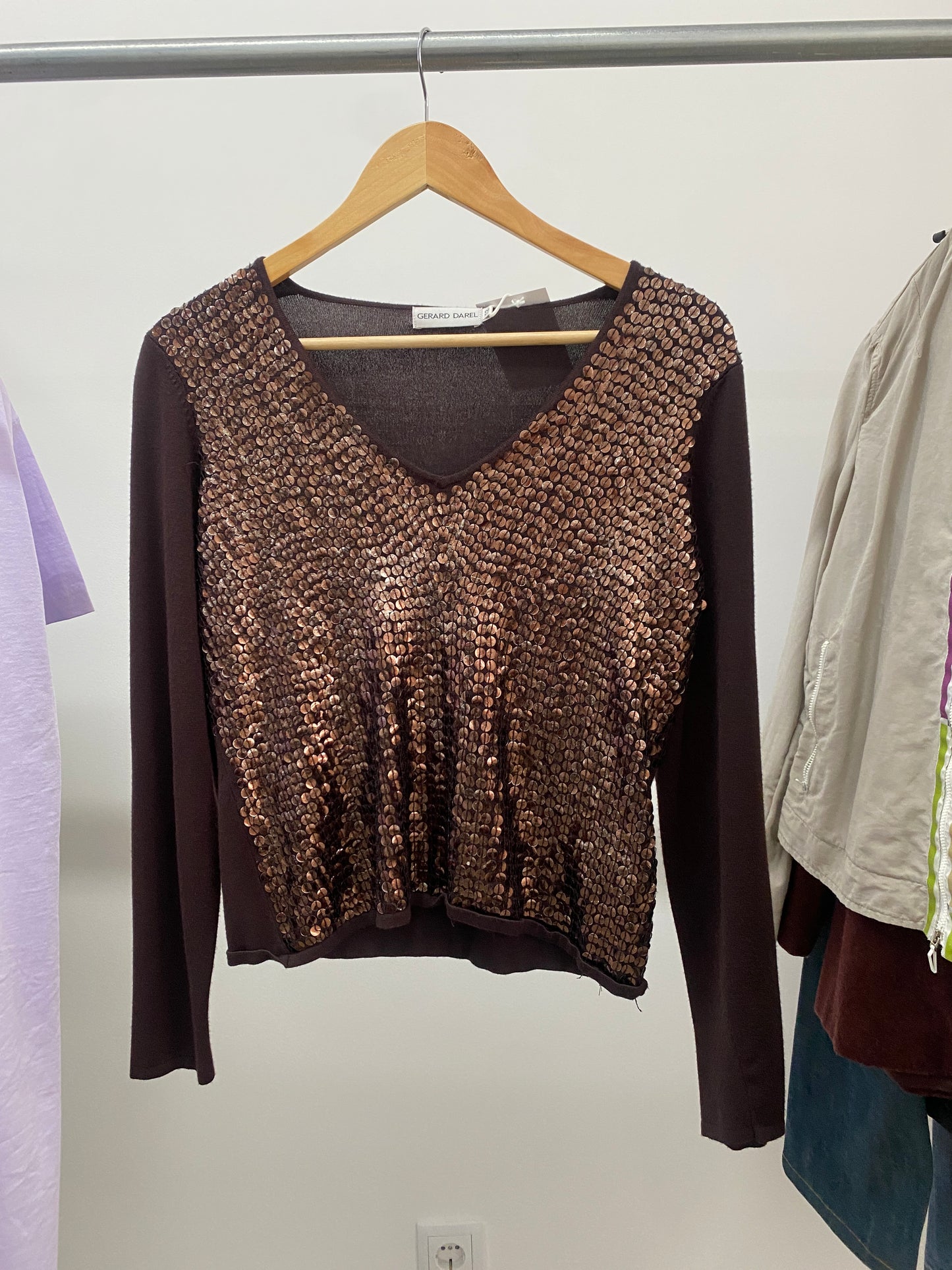 GERARD DAREL sequin copper long sleeve (M)