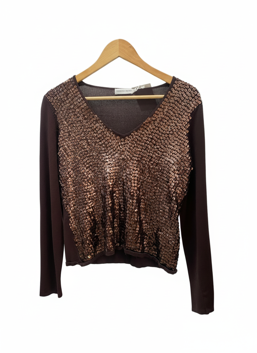GERARD DAREL sequin copper long sleeve (M)