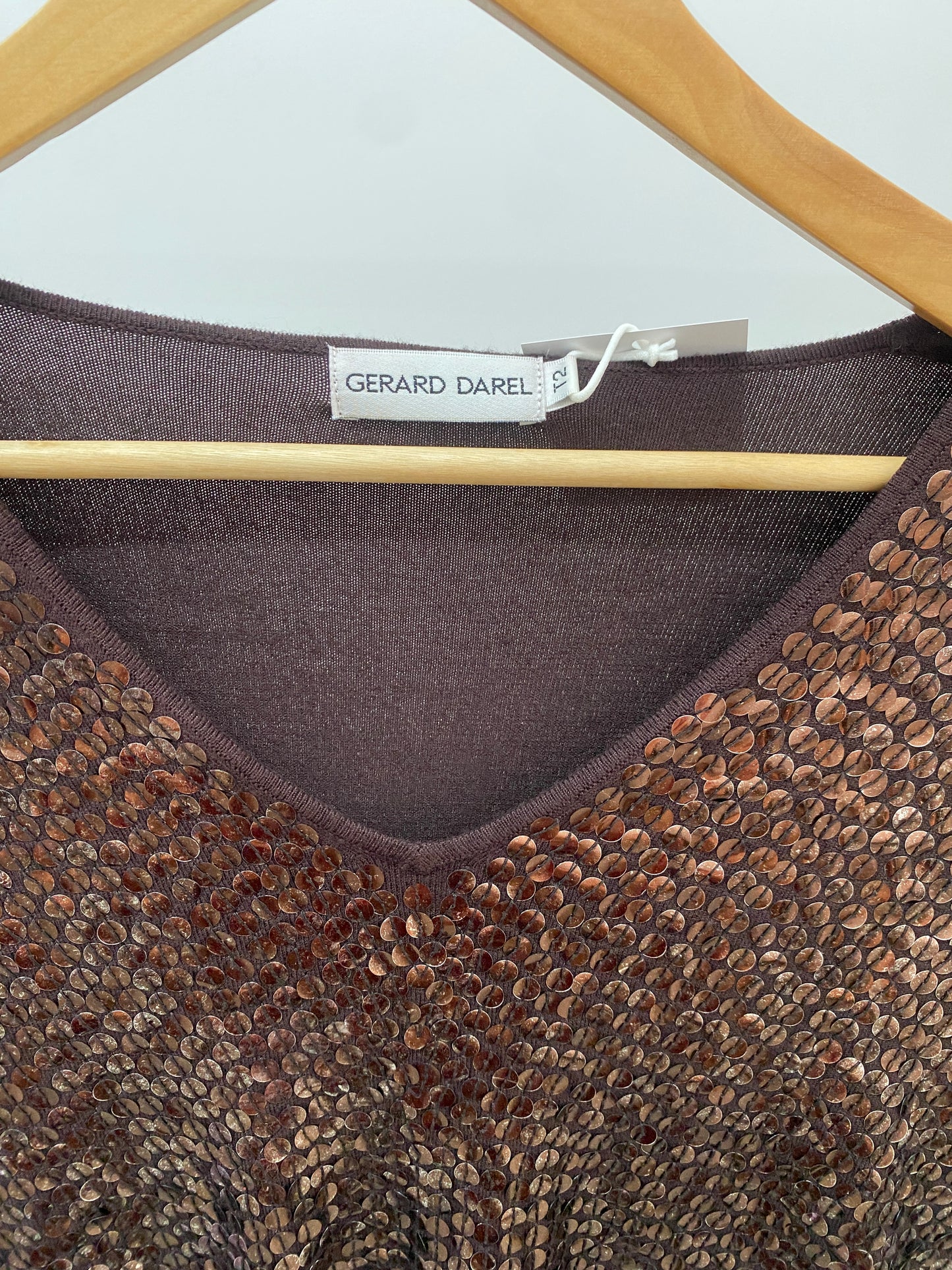 GERARD DAREL sequin copper long sleeve (M)