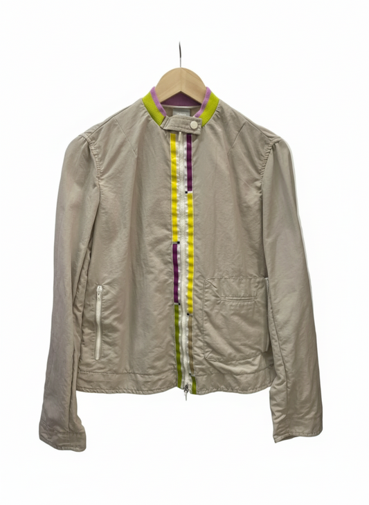VERSACE beige jacket w/yellow pink details (S)