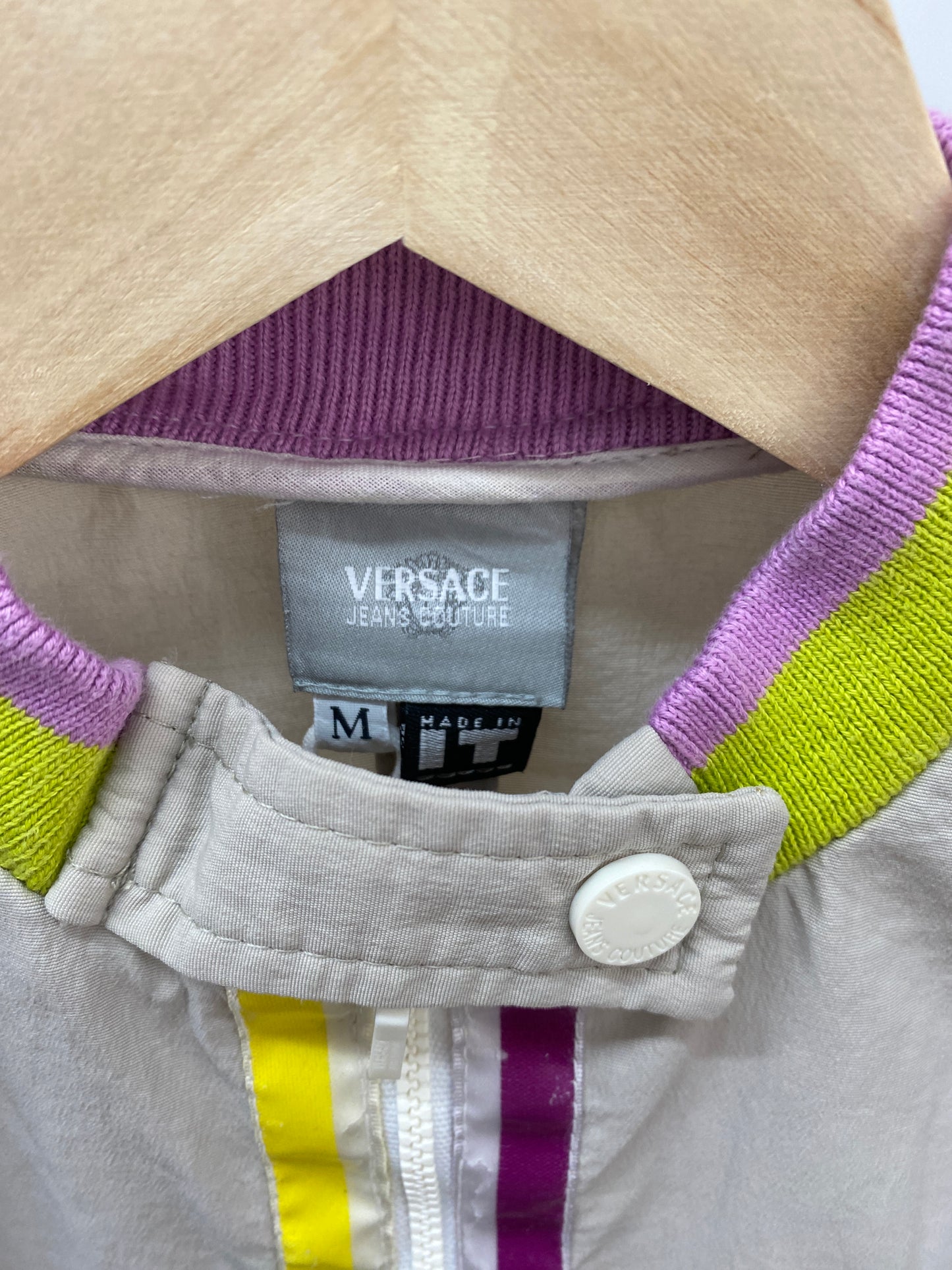 VERSACE beige jacket w/yellow pink details (S)