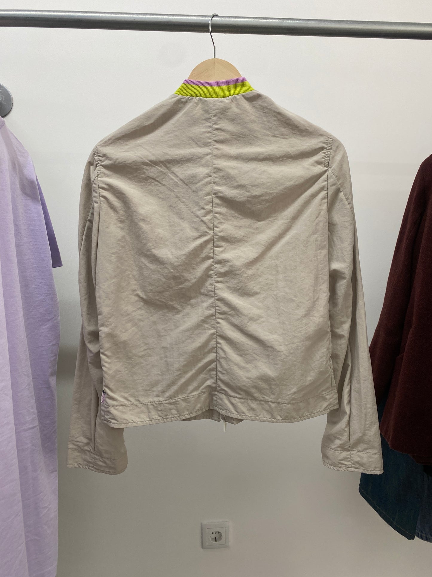 VERSACE beige jacket w/yellow pink details (S)