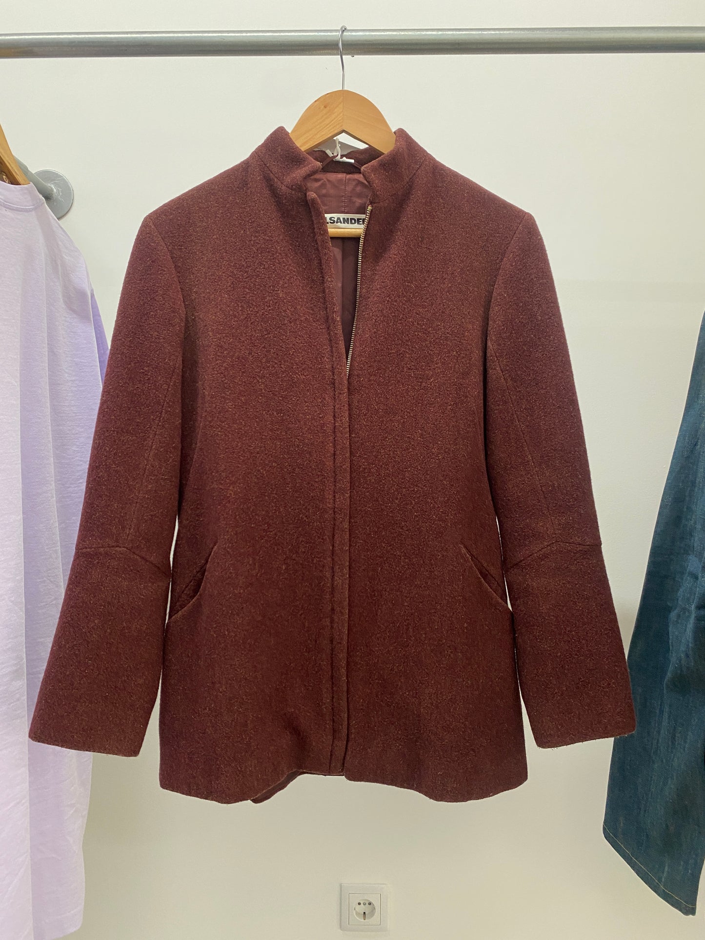 JIL SANDER red wool coat (M)