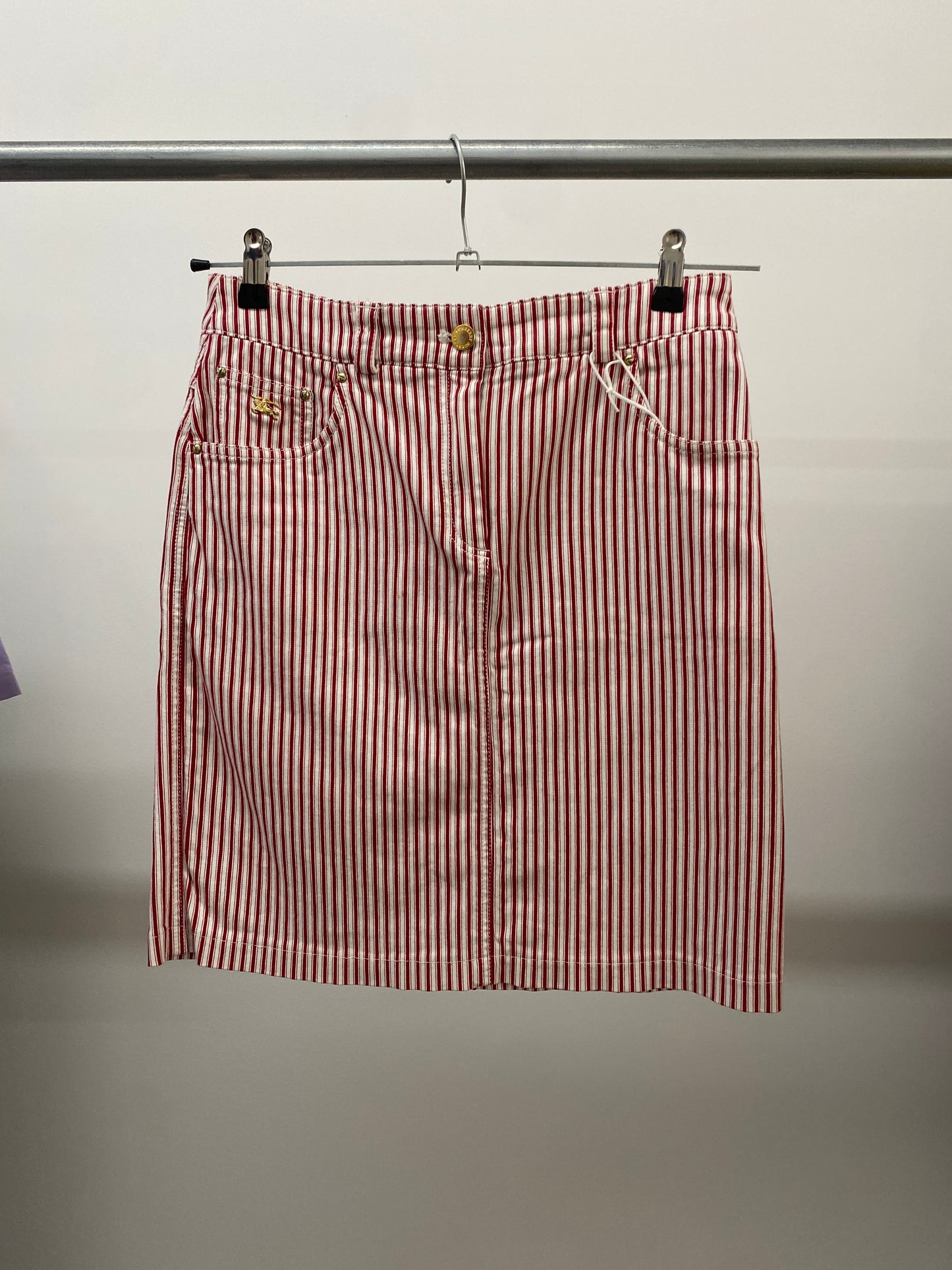 BURBERRY striped mini skirt (M)