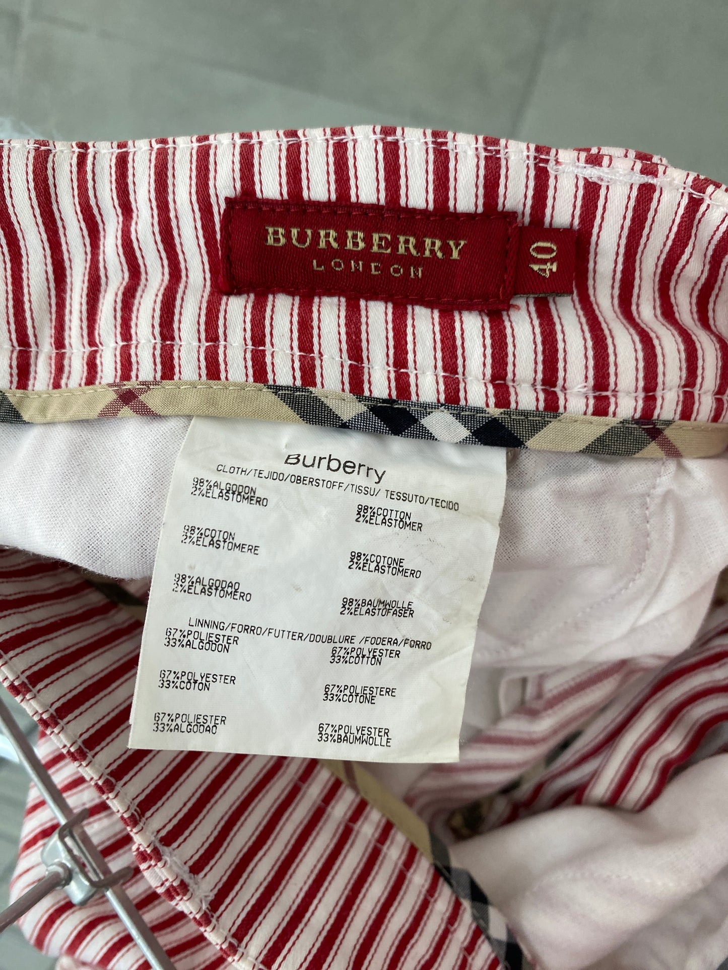 BURBERRY striped mini skirt (M)