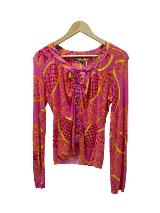 BLUMARINE pink abstract pattern long sleeve (L)