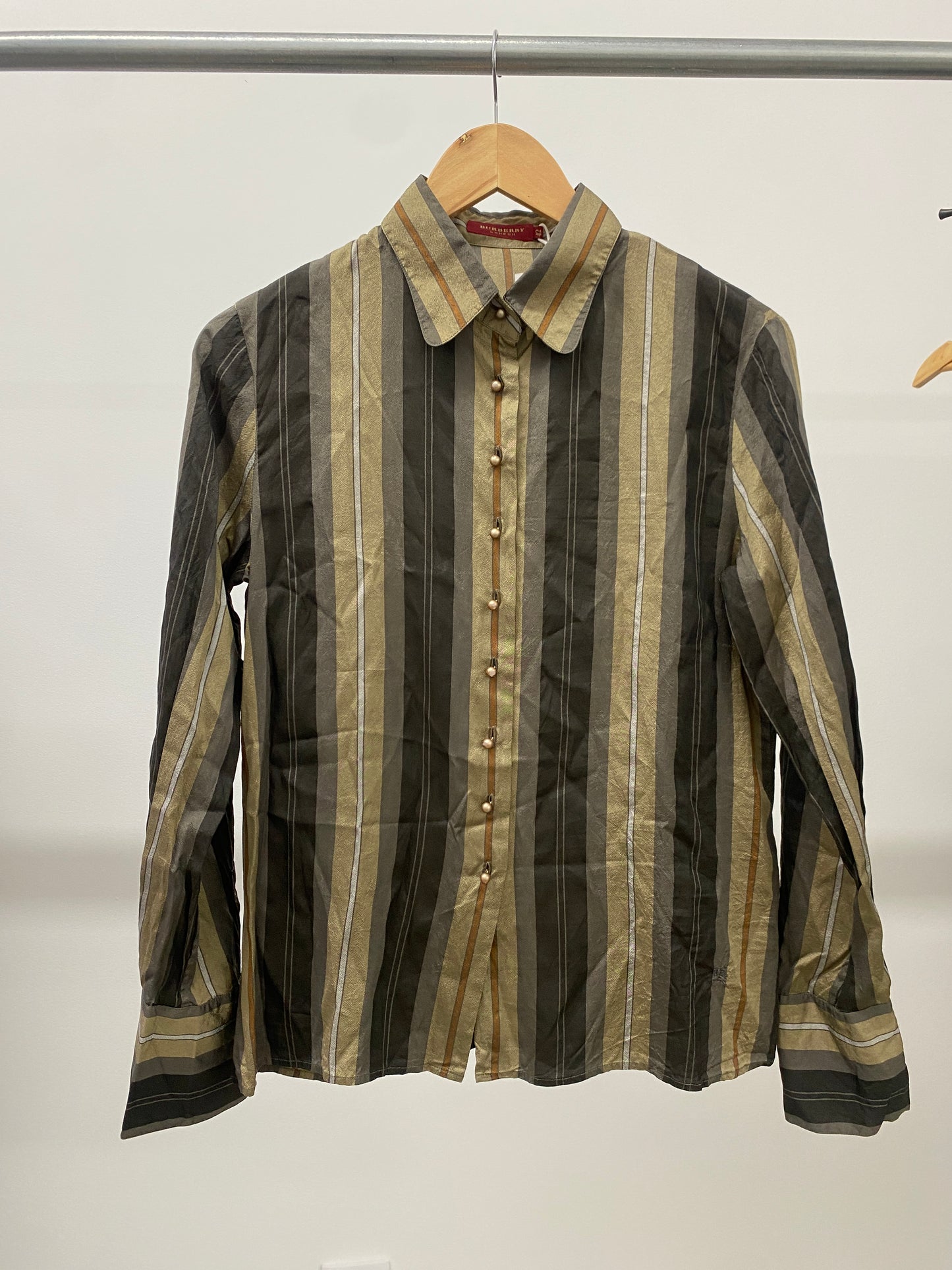 BURBERRY silk striped shirt (M)