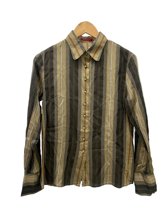 BURBERRY silk striped shirt (M)