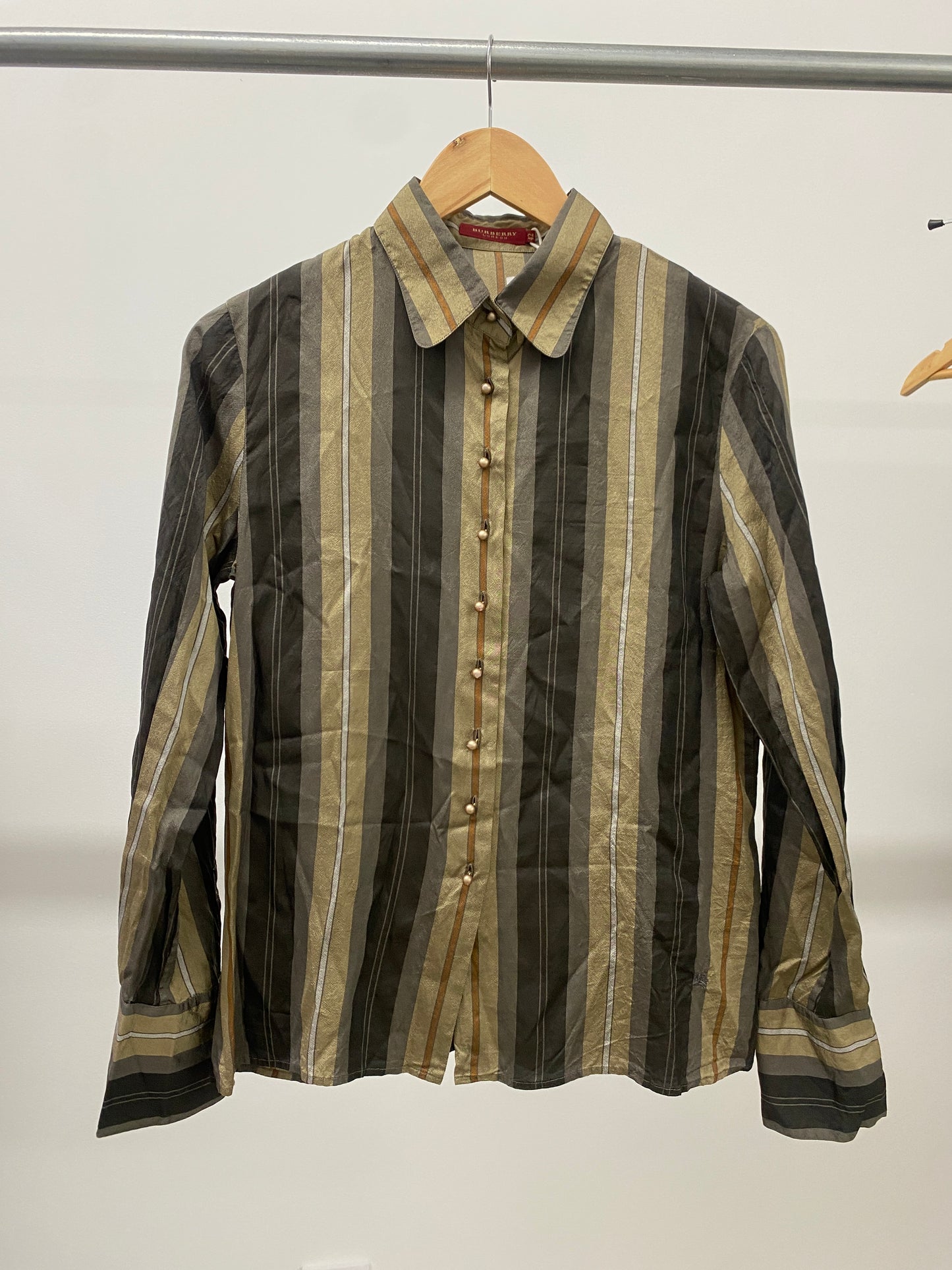 BURBERRY silk striped shirt (M)