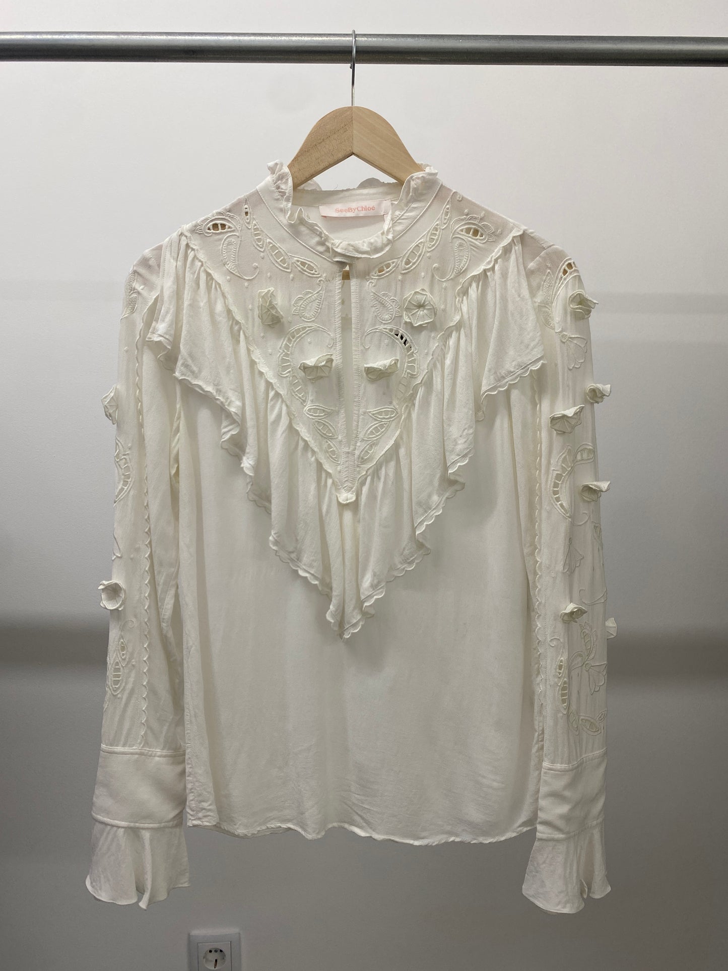 CHLOÉ white boho blouse (M)