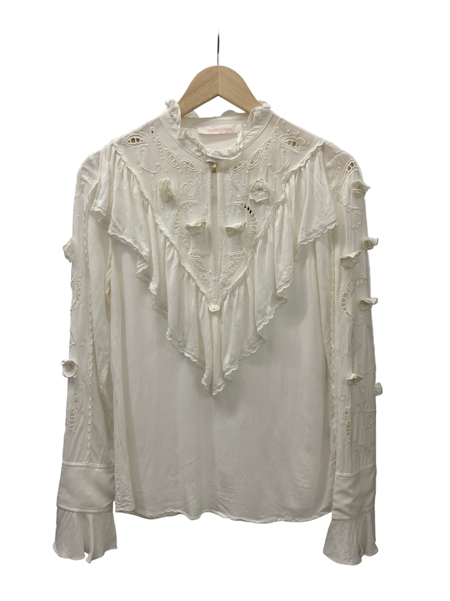 CHLOÉ white boho blouse (M)
