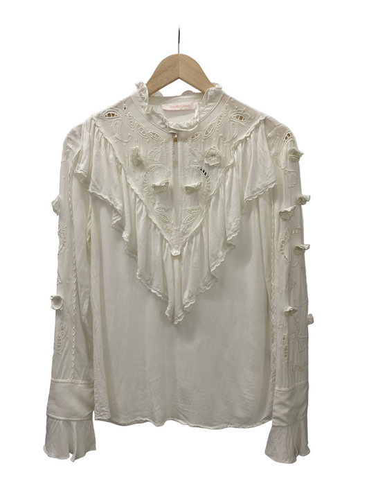 CHLOÉ white boho blouse (M)