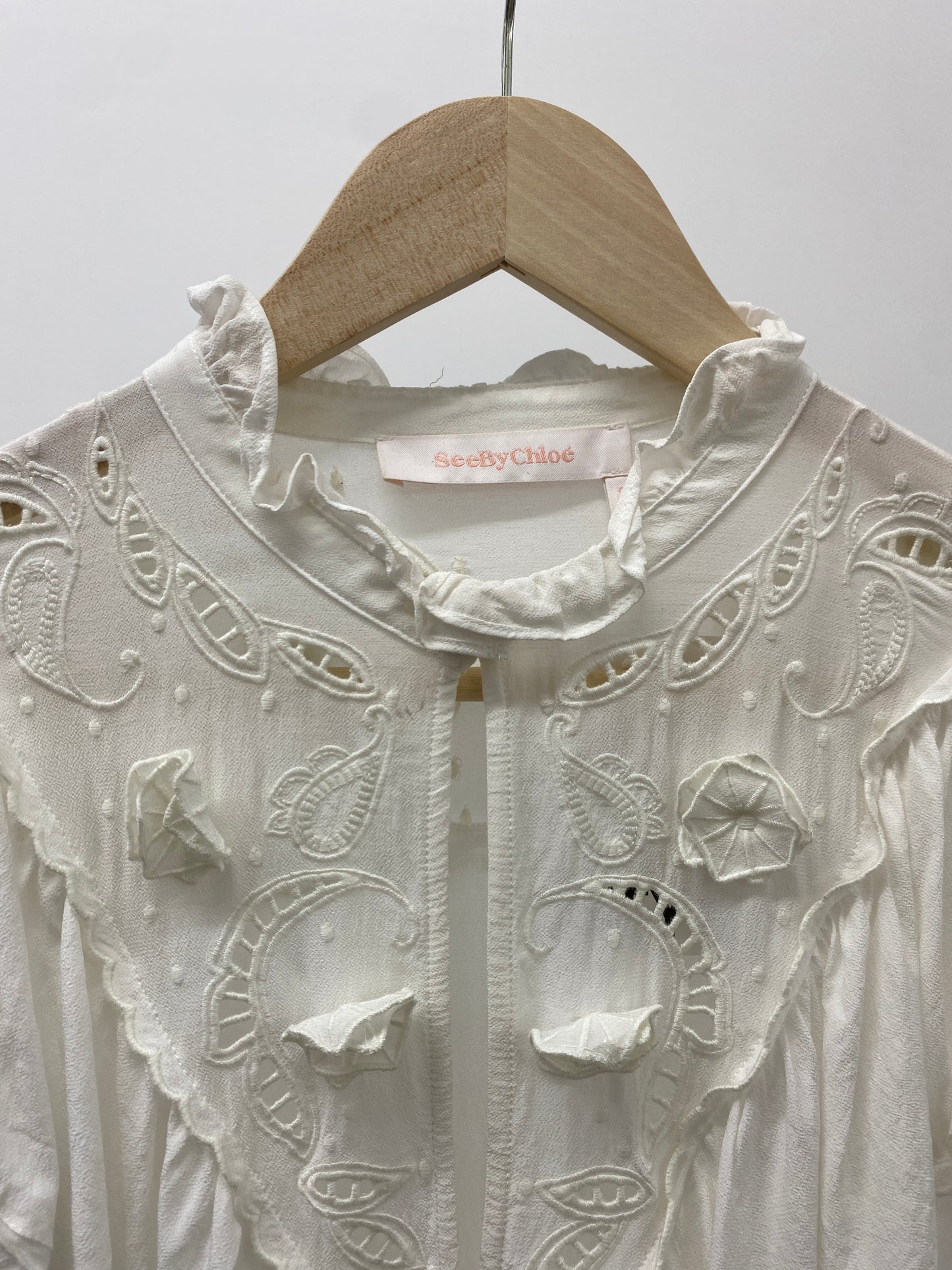 CHLOÉ white boho blouse (M)