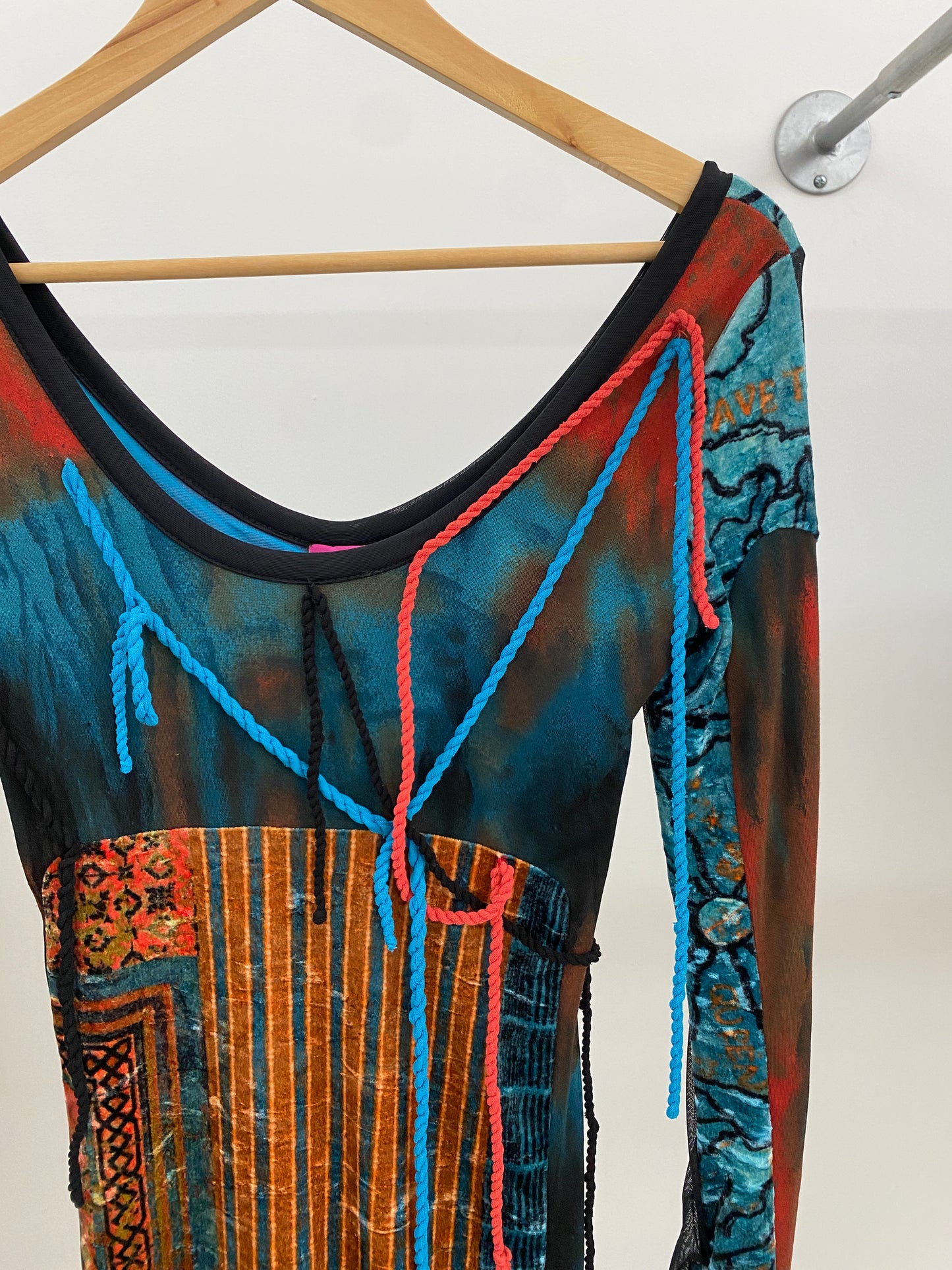 SAVE THE QUEEN patchwork multicolor dress (S)